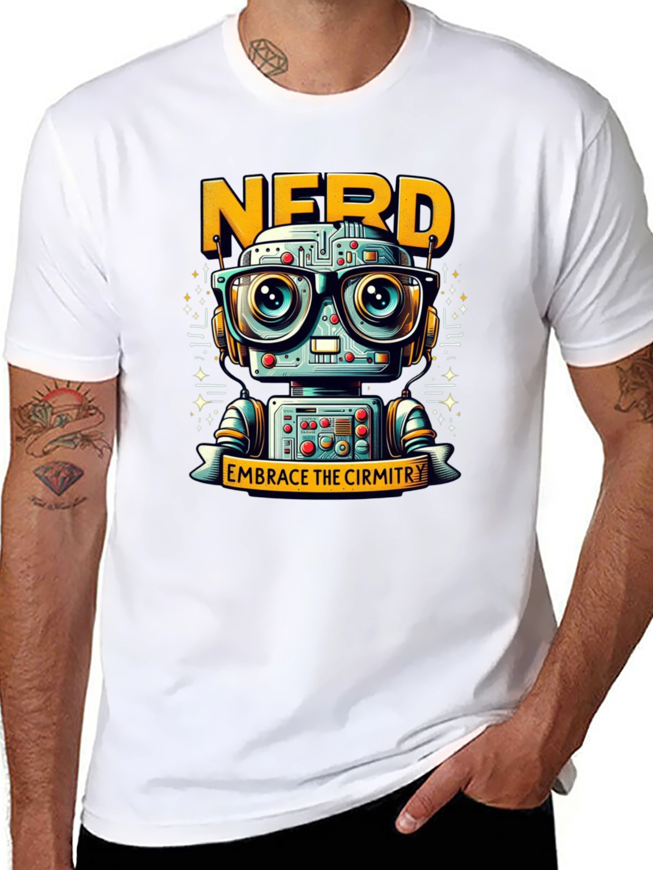 Nerd Robot Black T-Shirt