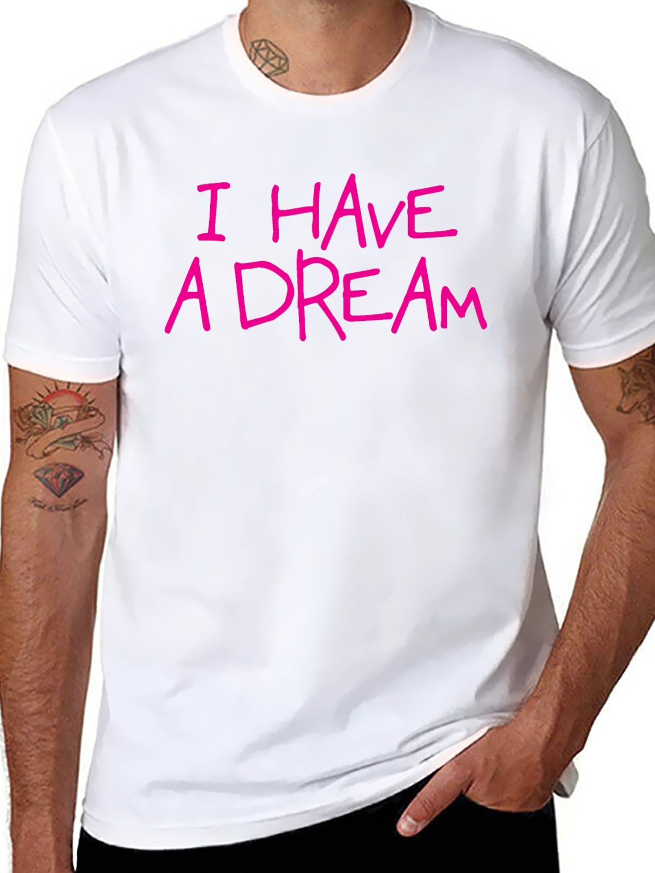 I Have A Dream T-Shirt Black Cotton Tee