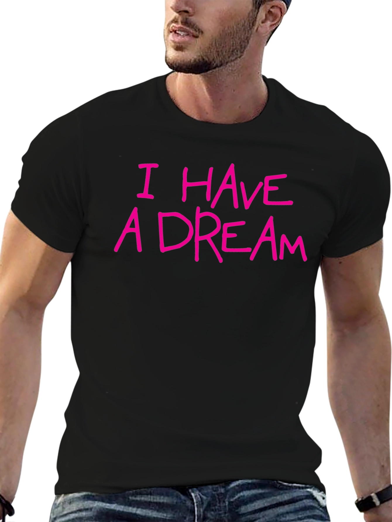 I Have A Dream T-Shirt Black Cotton Tee