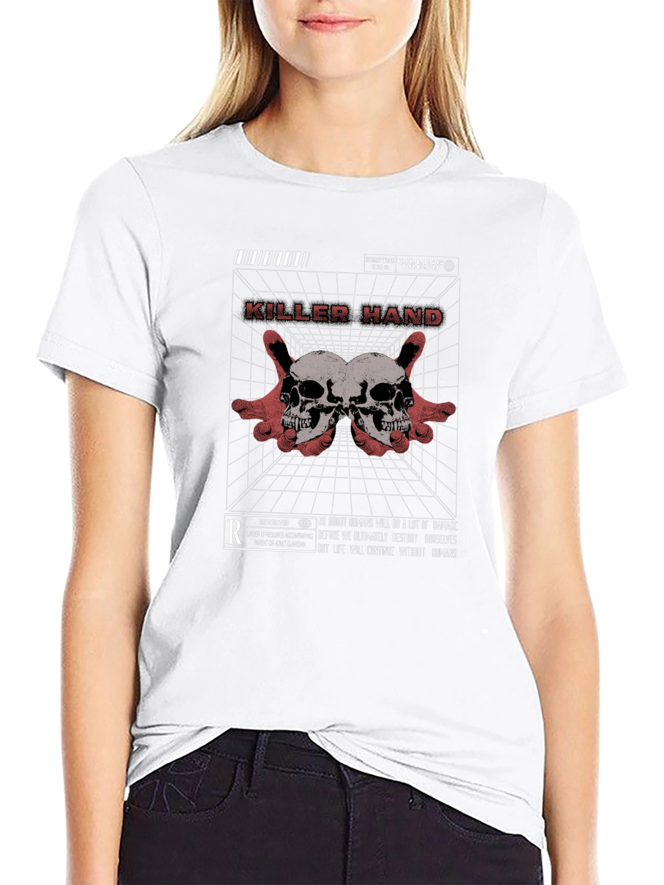 Killer Hand Graphic Print Black T-Shirt