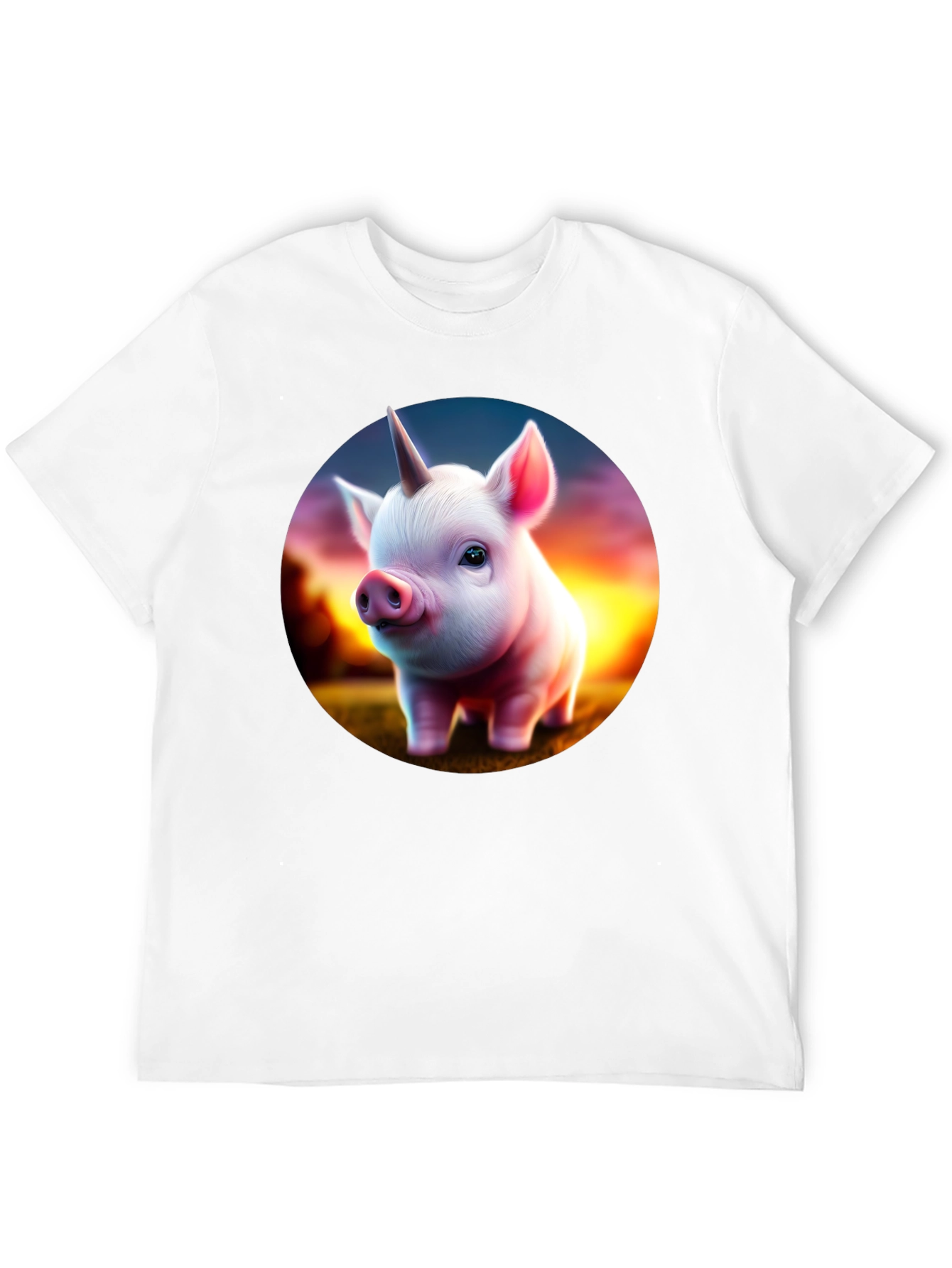 Unicorn Piglet Graphic T-Shirt - Black