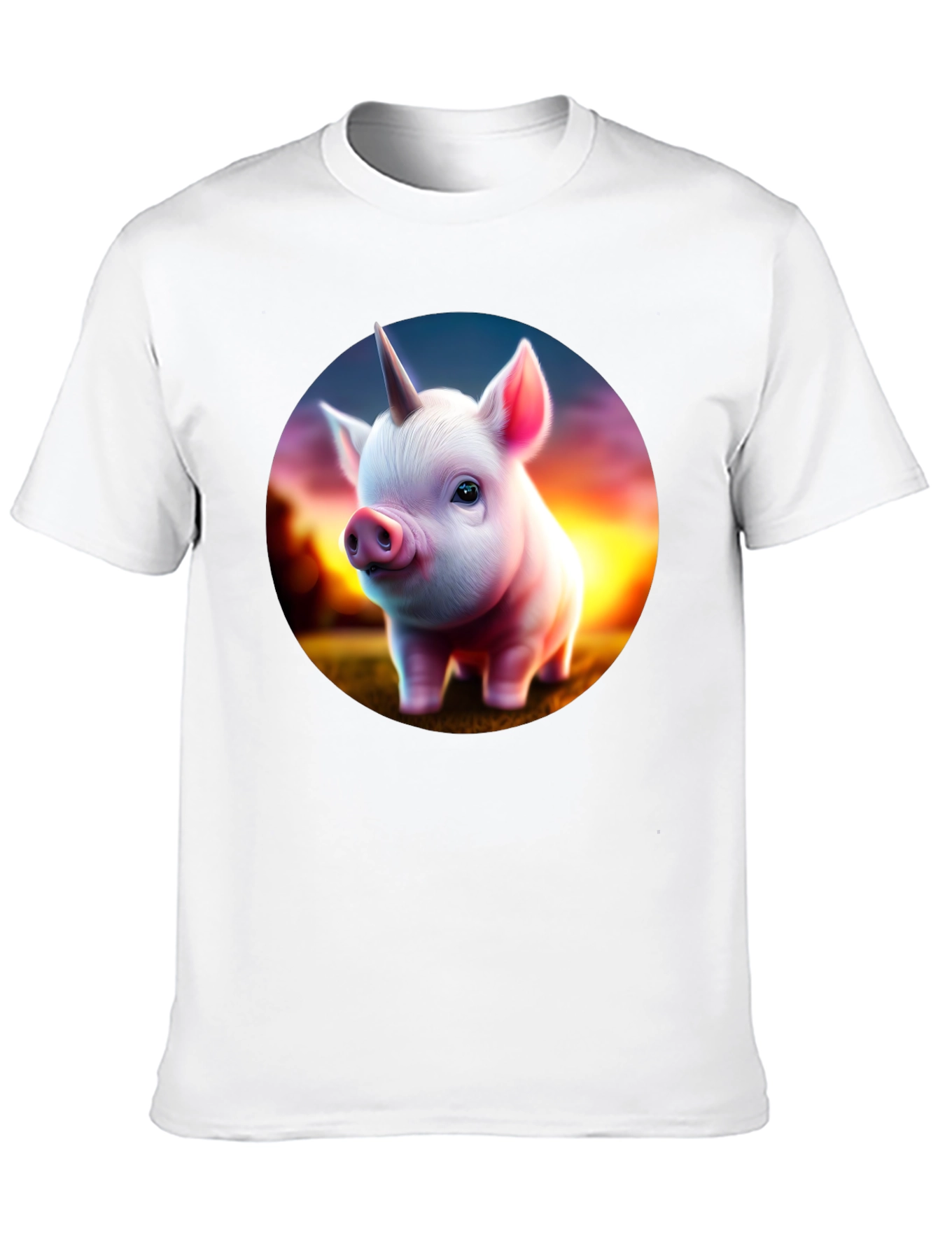 Unicorn Piglet Graphic T-Shirt - Black