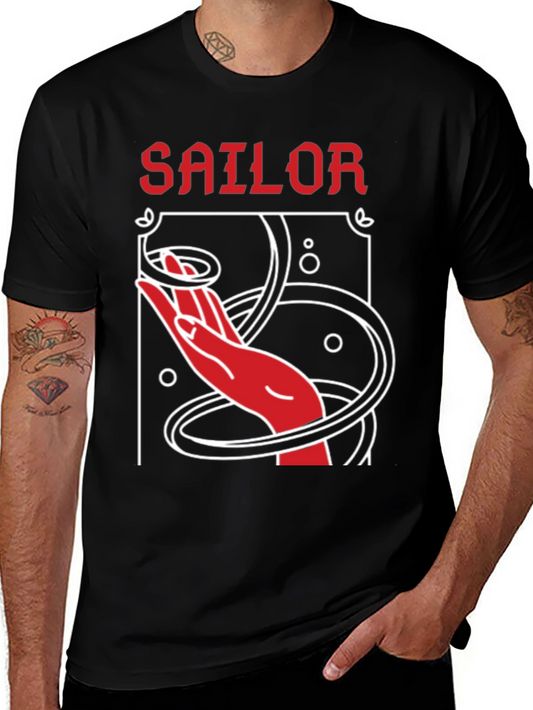 Sailor Hand Graphic Black T-Shirt