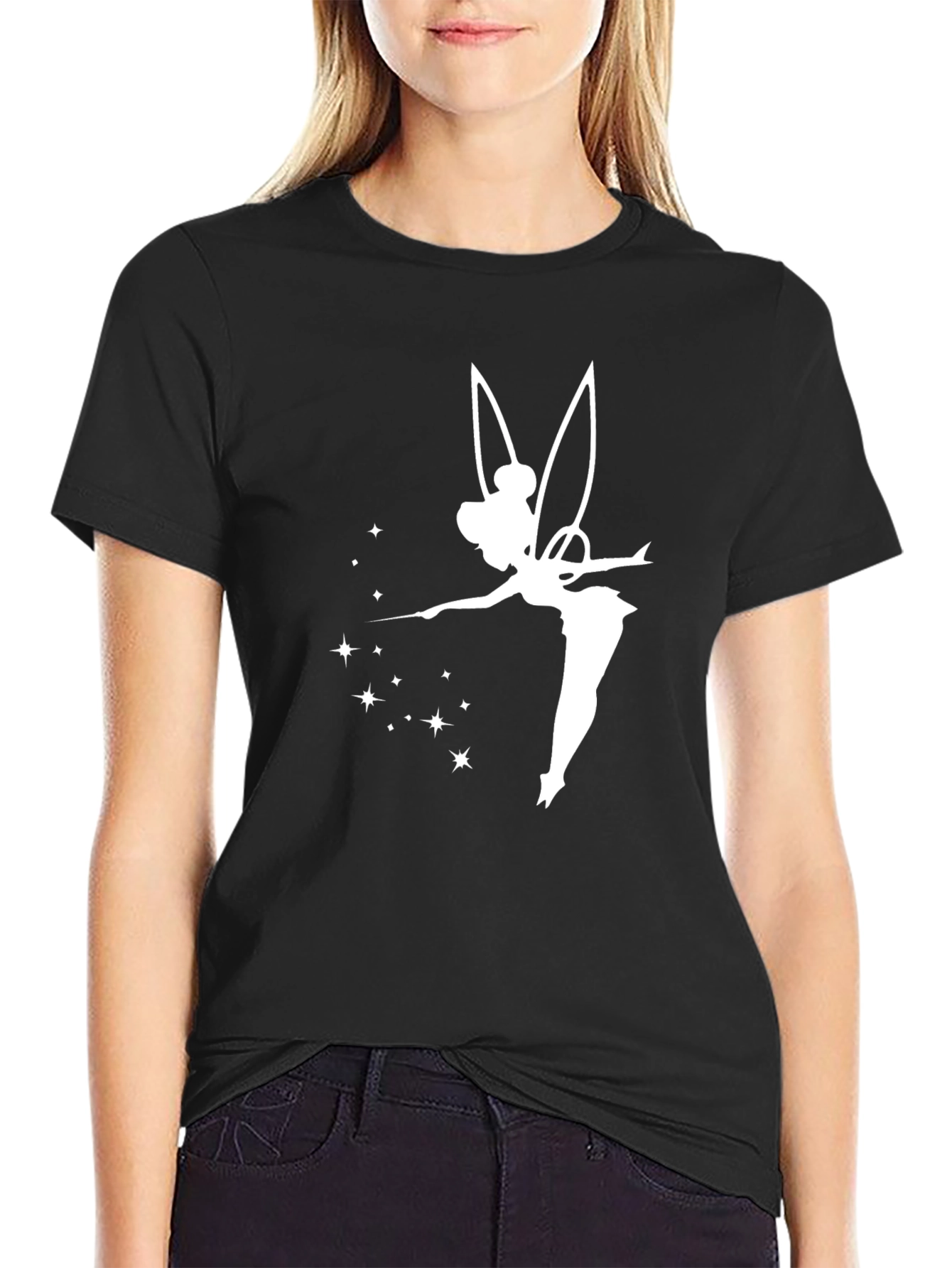 Tinkerbell Graphic T-Shirt - Black Cotton Tee