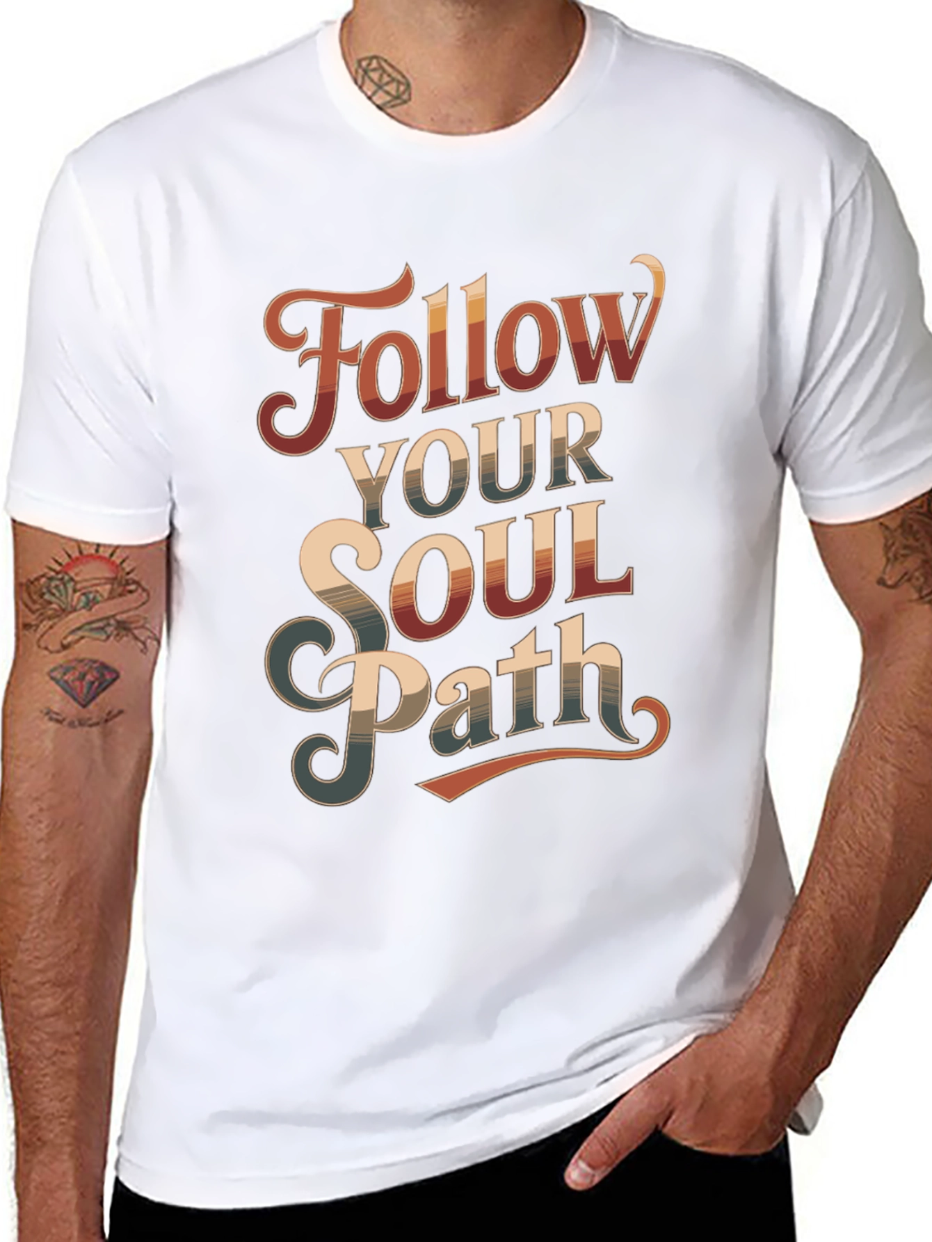 Follow Your Soul Path Graphic Tee - Retro Style