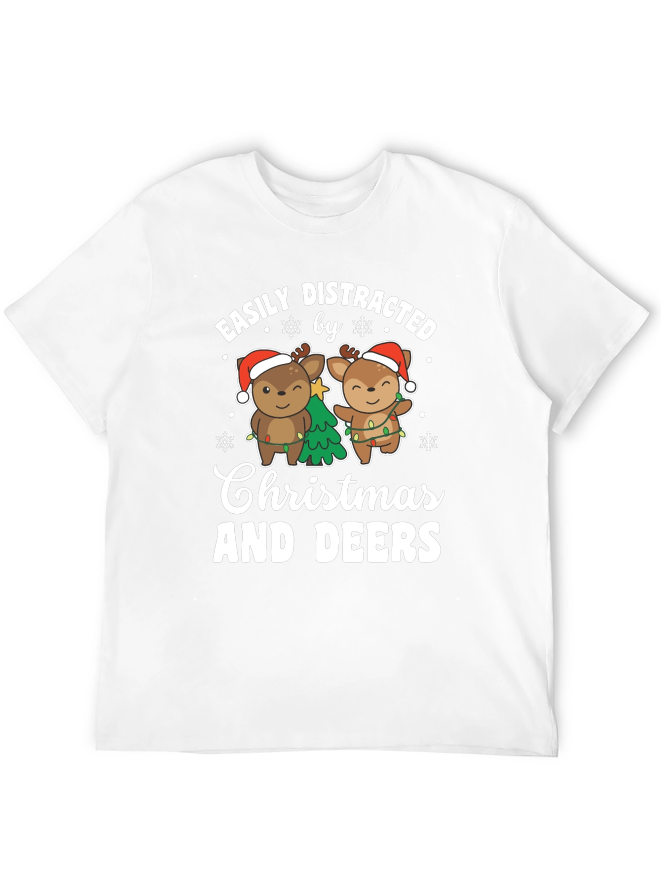 Easily Distracted by Christmas and Deers T-Shirt