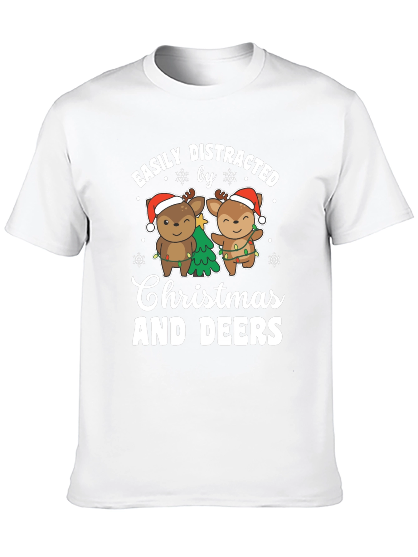Easily Distracted by Christmas and Deers T-Shirt