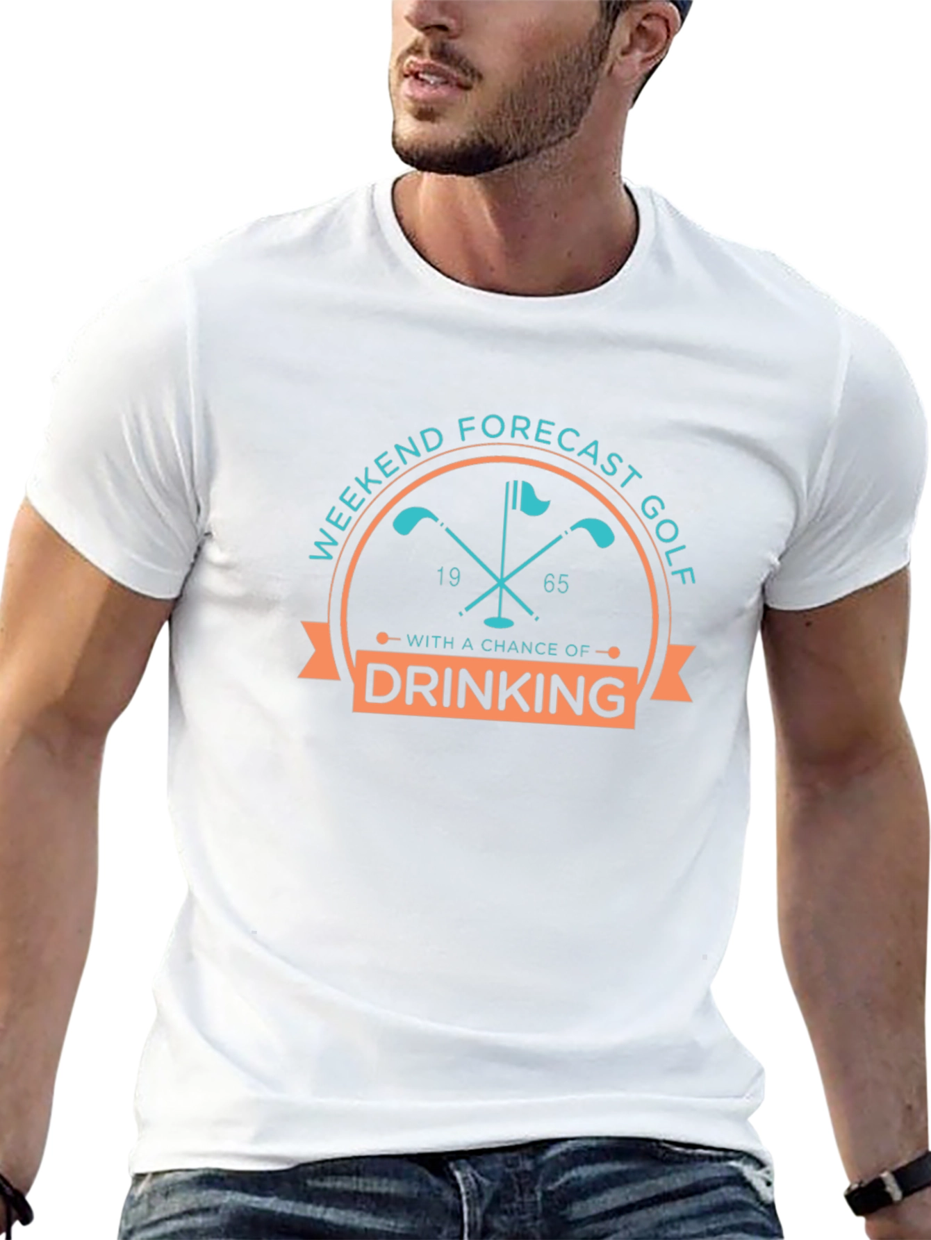 Golf Weekend Forecast Drinking Funny Graphic Tee