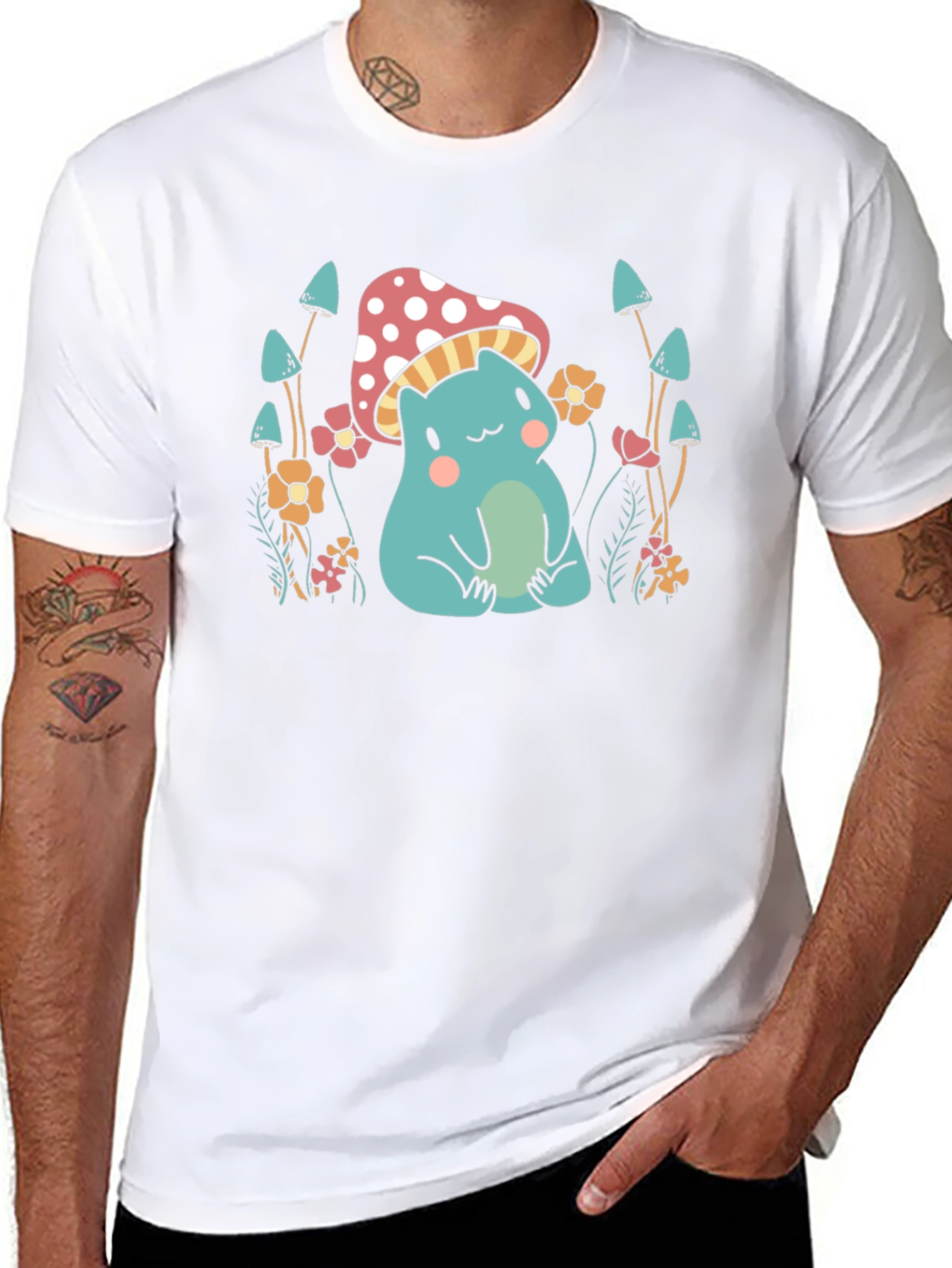 Cute Mushroom Frog Graphic Tee