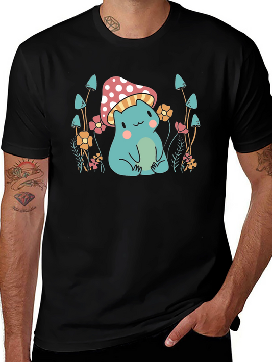 Cute Mushroom Frog Graphic Tee
