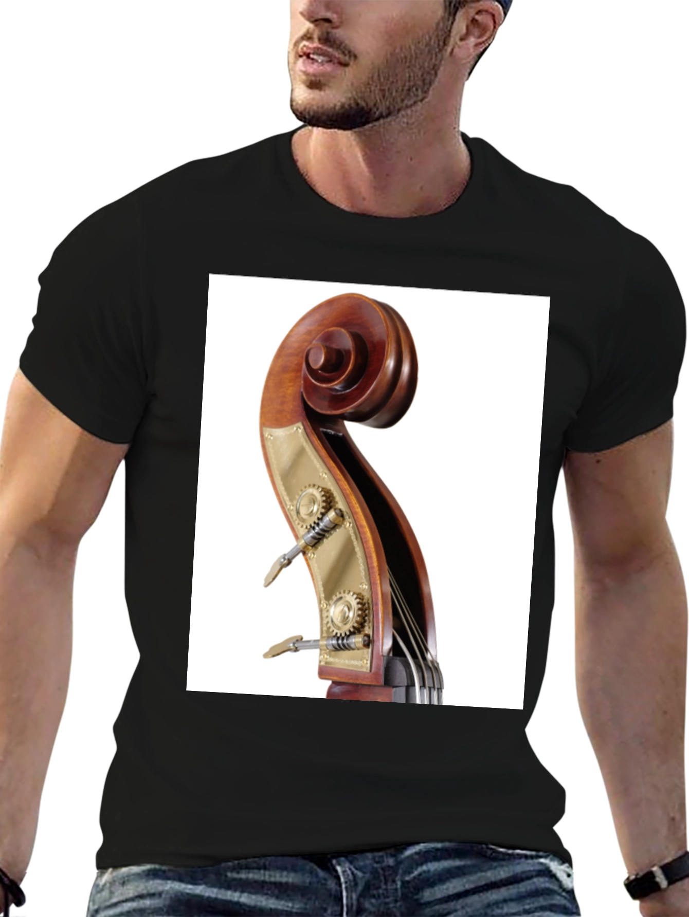 Bass Scroll T-Shirt: Music Lovers Tee