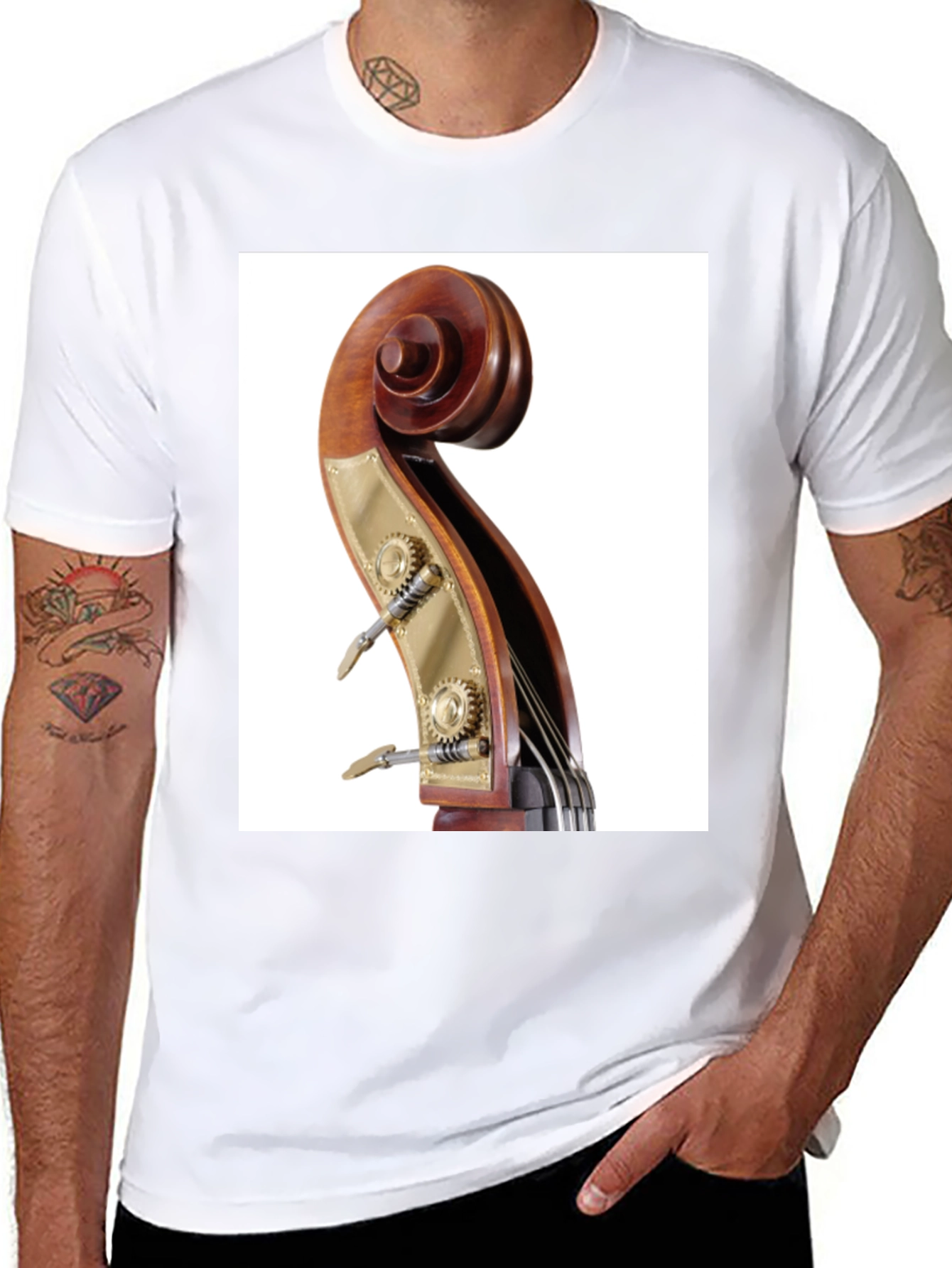 Bass Scroll T-Shirt: Music Lovers Tee