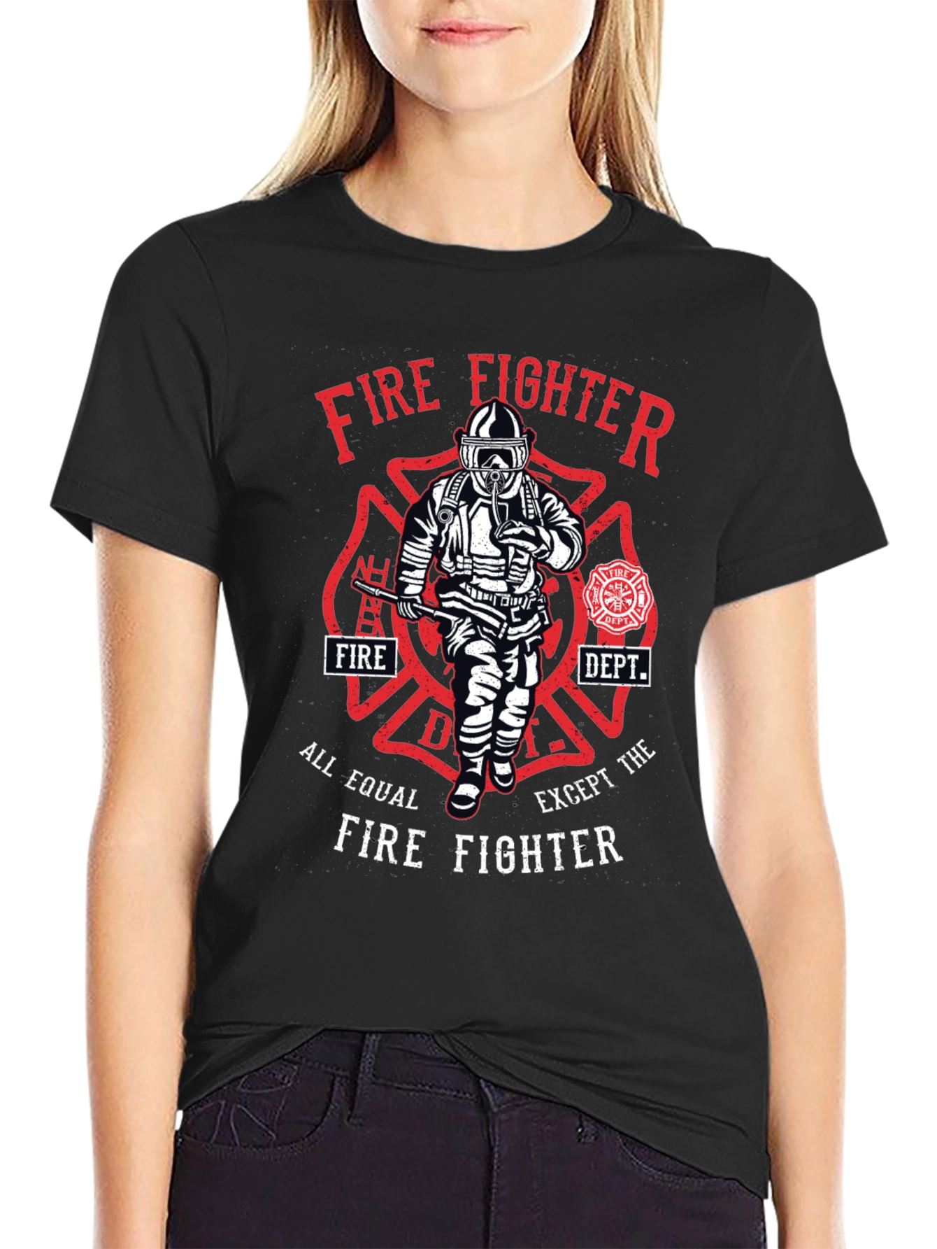 Firefighter Graphic T-Shirt - All Equal Except
