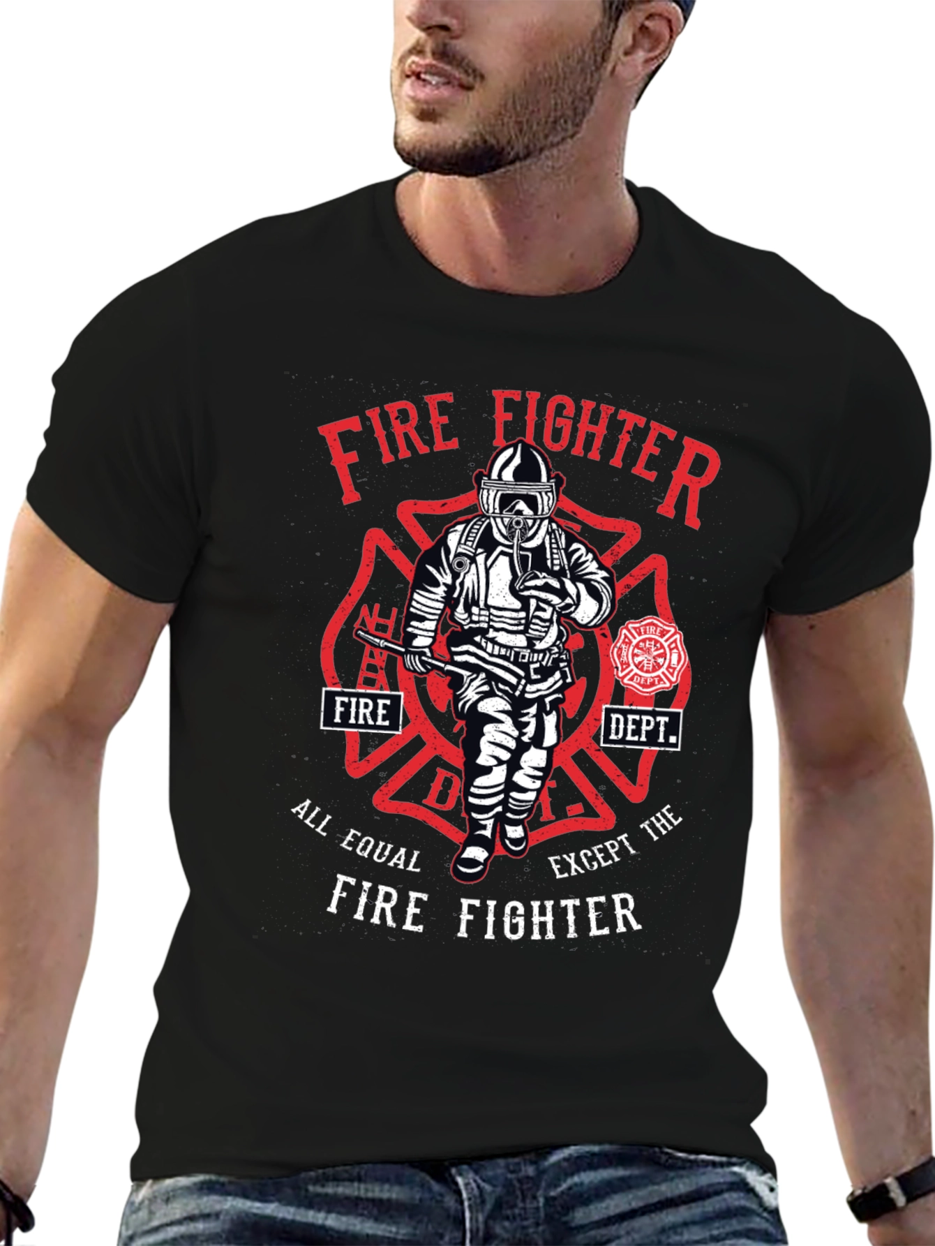 Firefighter Graphic T-Shirt - All Equal Except