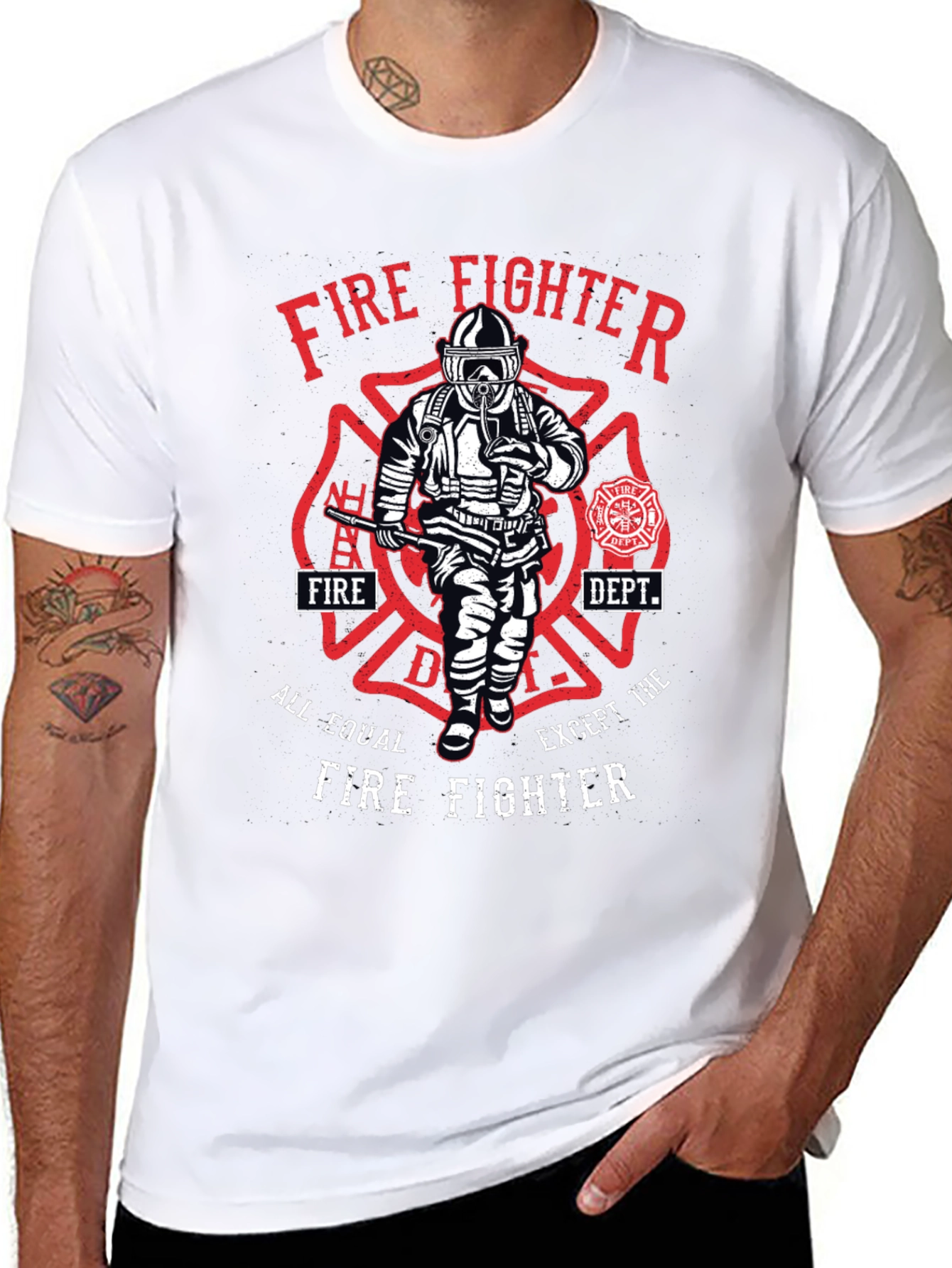 Firefighter Graphic T-Shirt - All Equal Except
