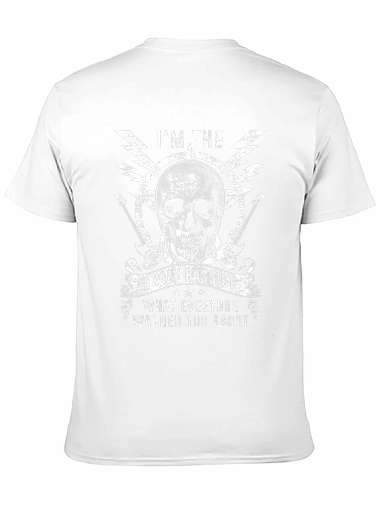 Crazy Bassist Graphic T-Shirt - Skull & Guitar Design