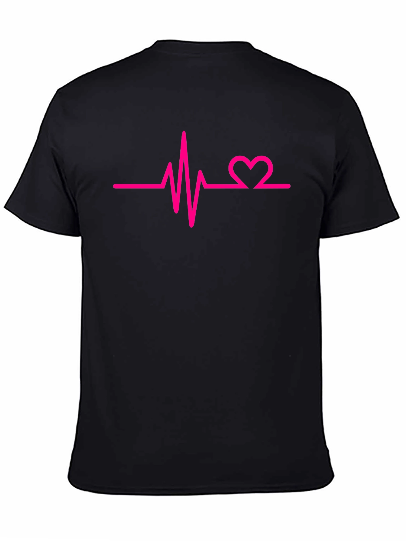 Heartbeat Graphic Tee - Black Cotton Casual