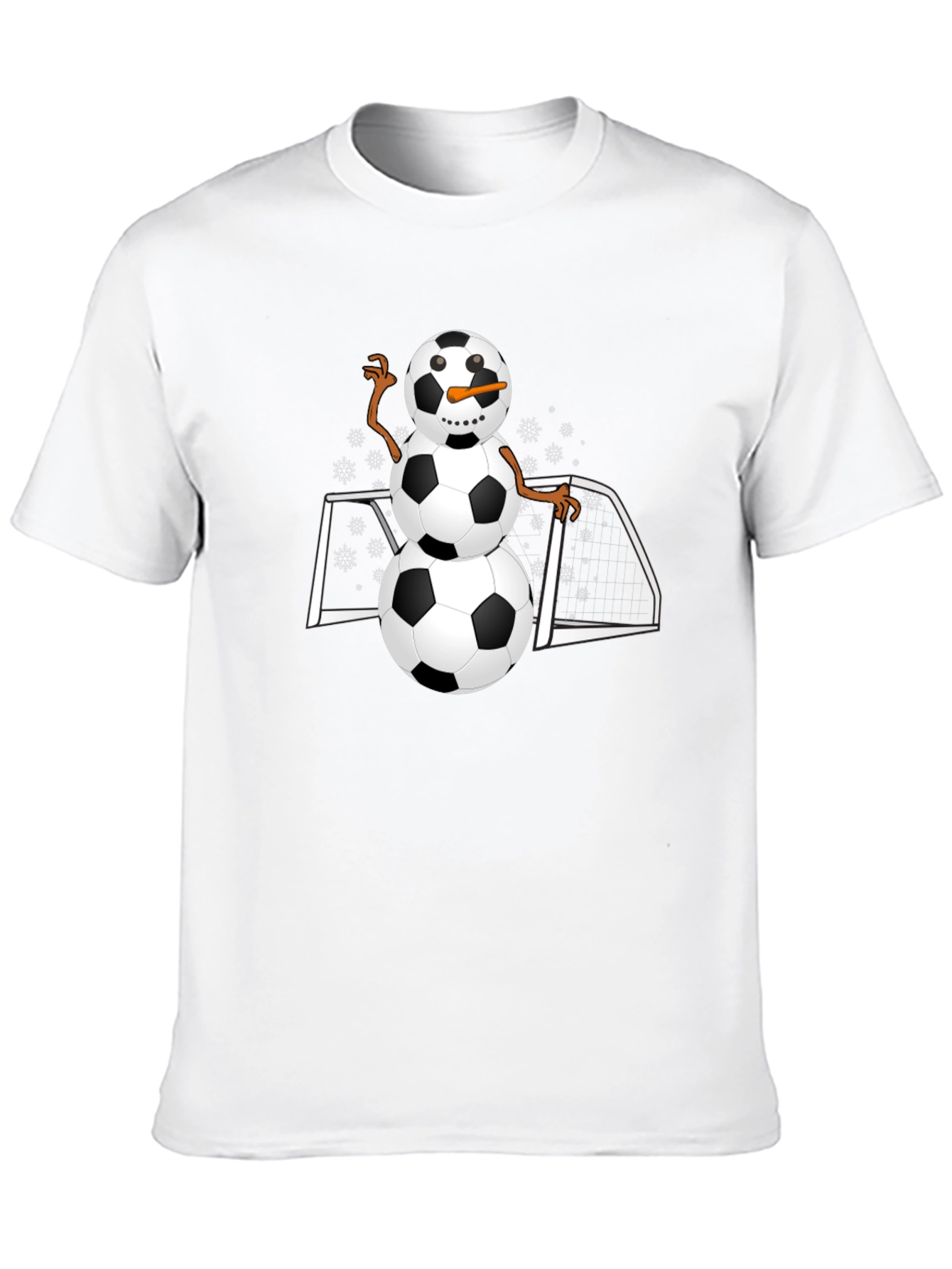 Soccer Snowman Graphic T-Shirt - Black