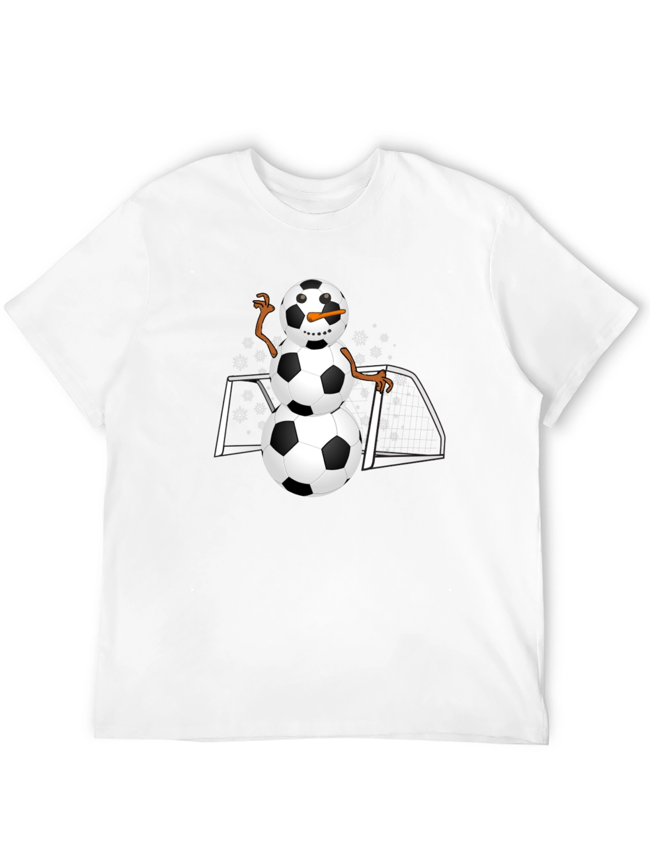 Soccer Snowman Graphic T-Shirt - Black
