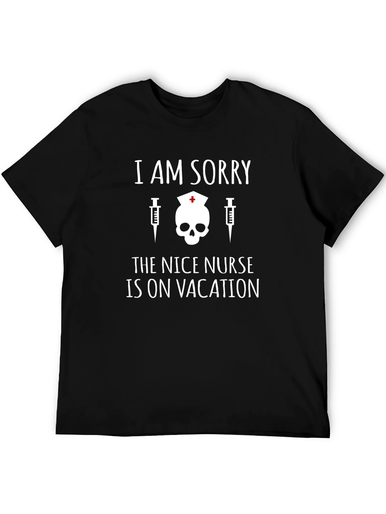 Funny Nurse Vacation T-Shirt - Skull Graphic Tee