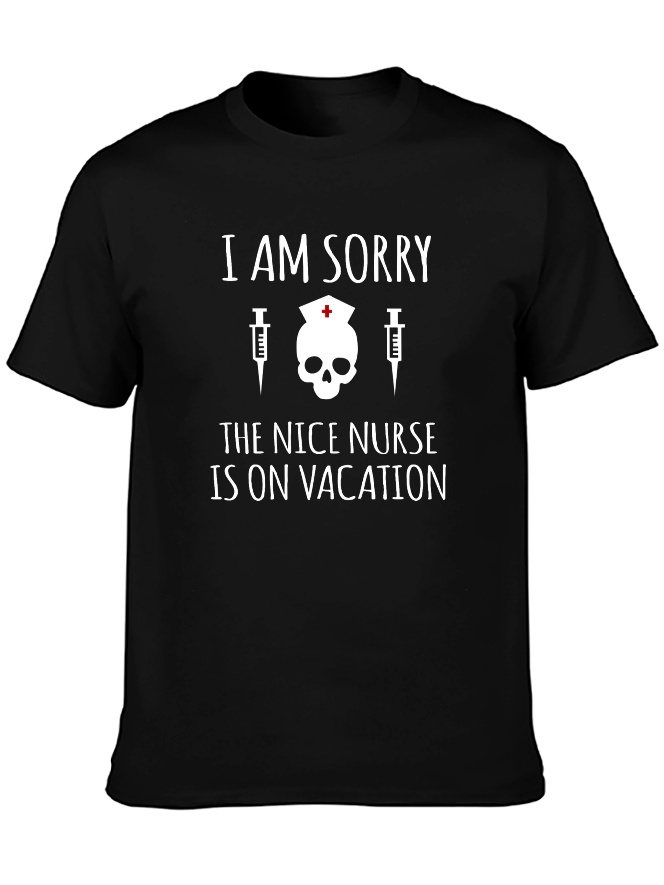 Funny Nurse Vacation T-Shirt - Skull Graphic Tee