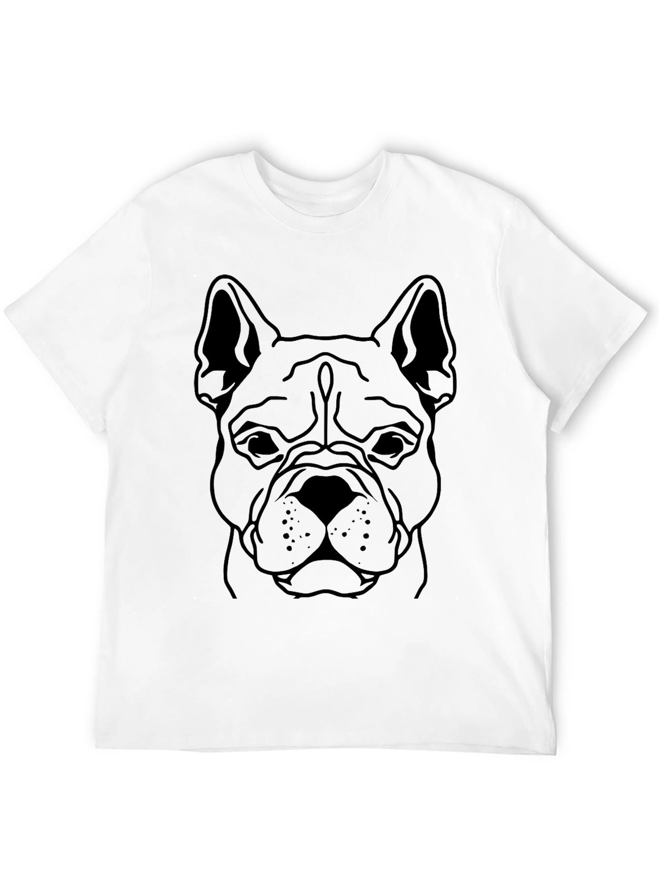 Bulldog Outline Graphic Tee - Black Cotton