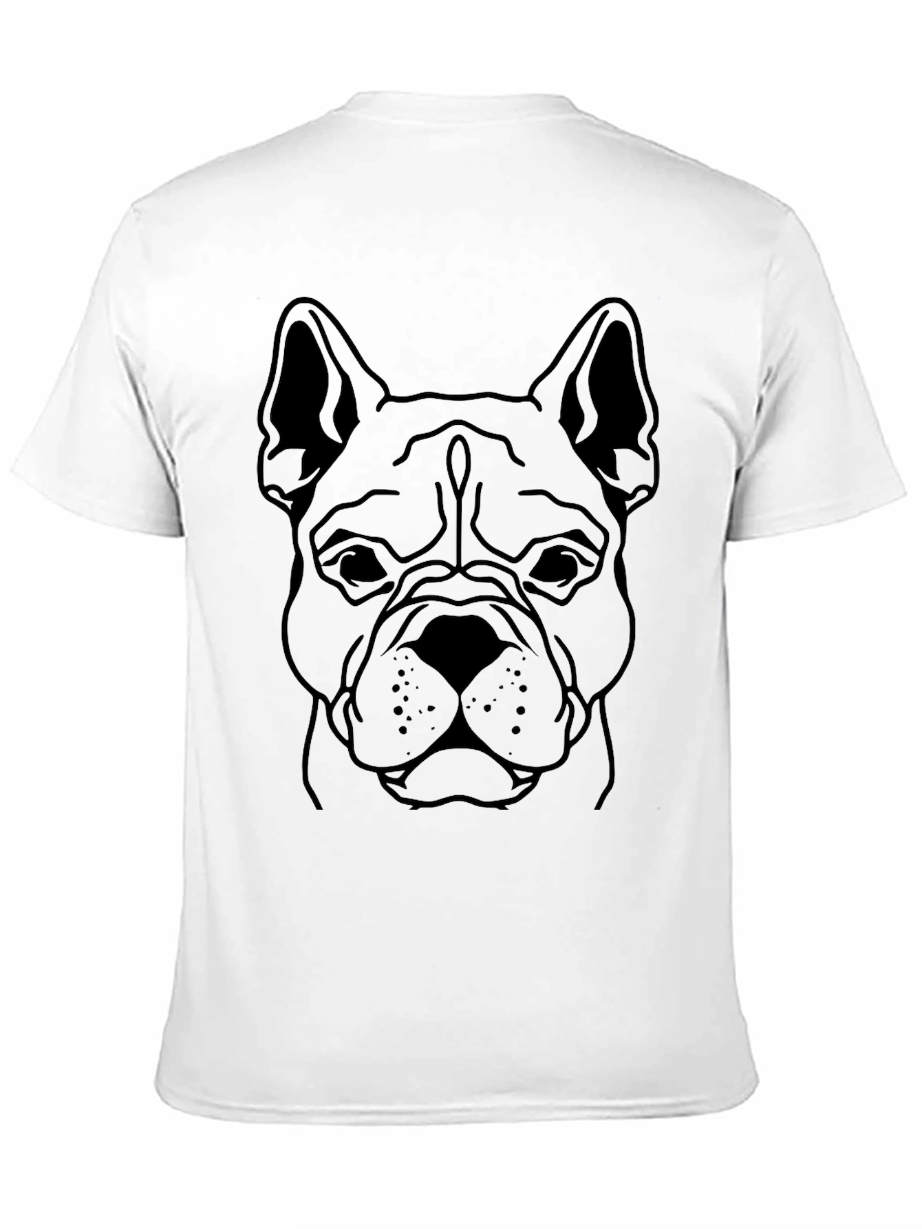 Bulldog Outline Graphic Tee - Black Cotton