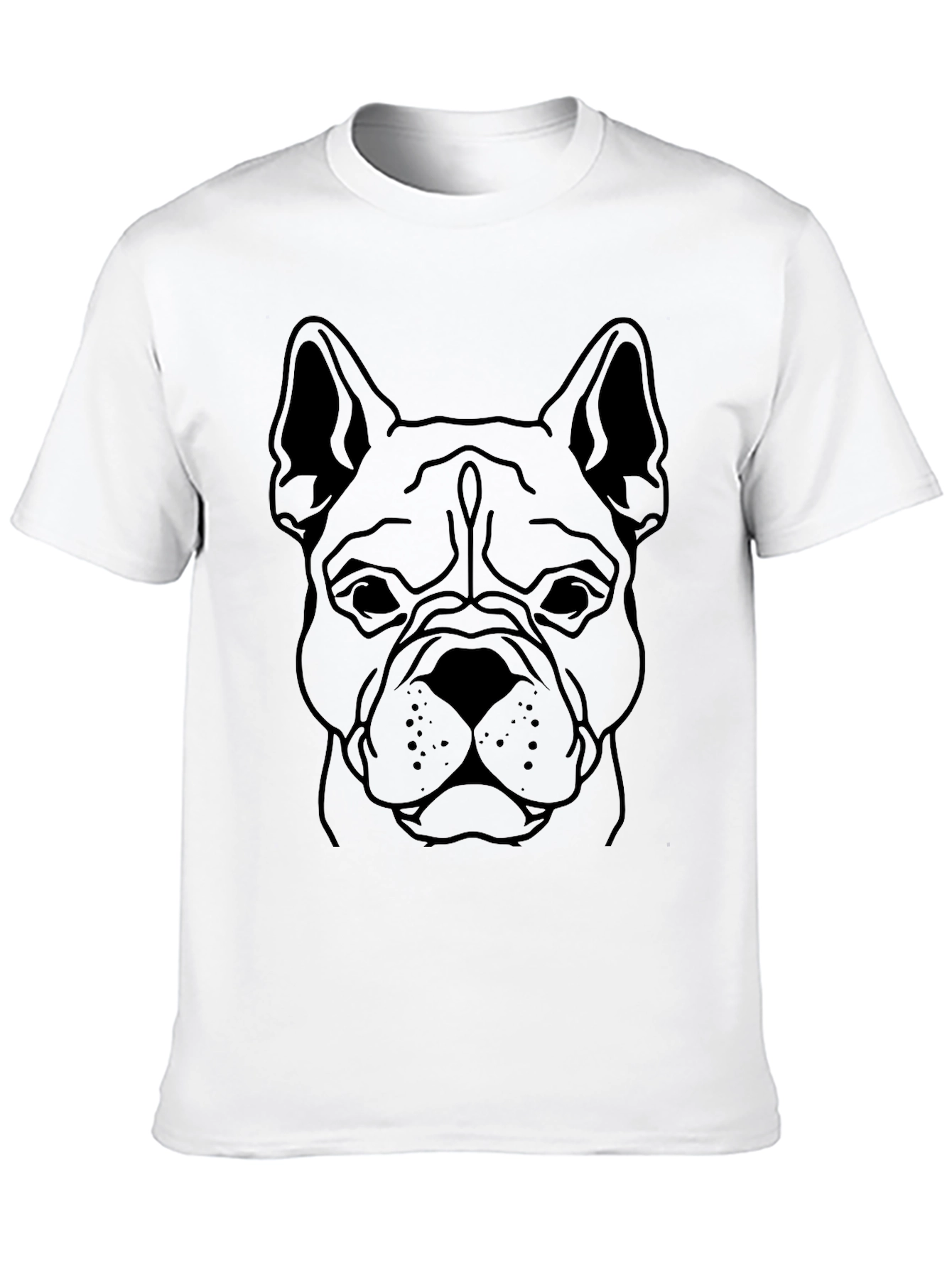Bulldog Outline Graphic Tee - Black Cotton