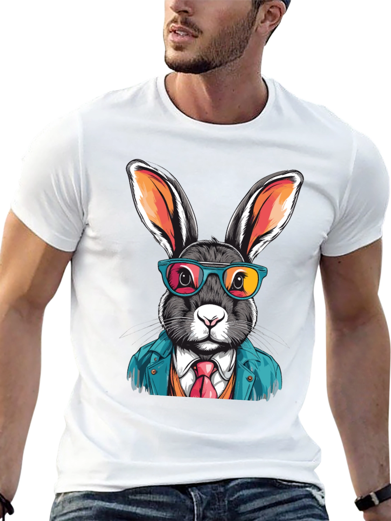 Dapper Bunny T-Shirt - Cool Rabbit Design