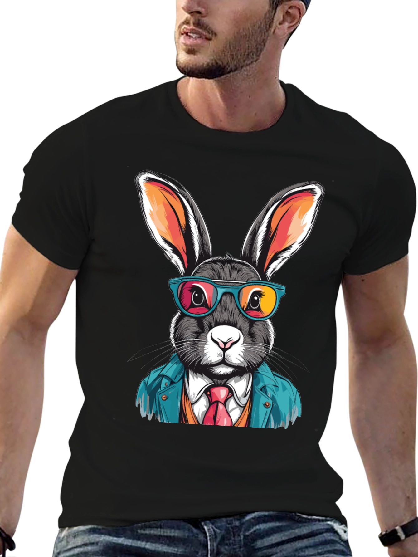Dapper Bunny T-Shirt - Cool Rabbit Design