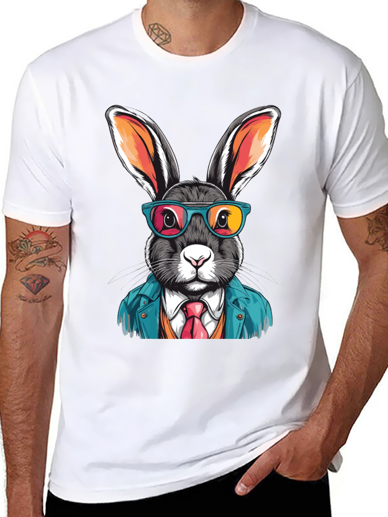 Dapper Bunny T-Shirt - Cool Rabbit Design