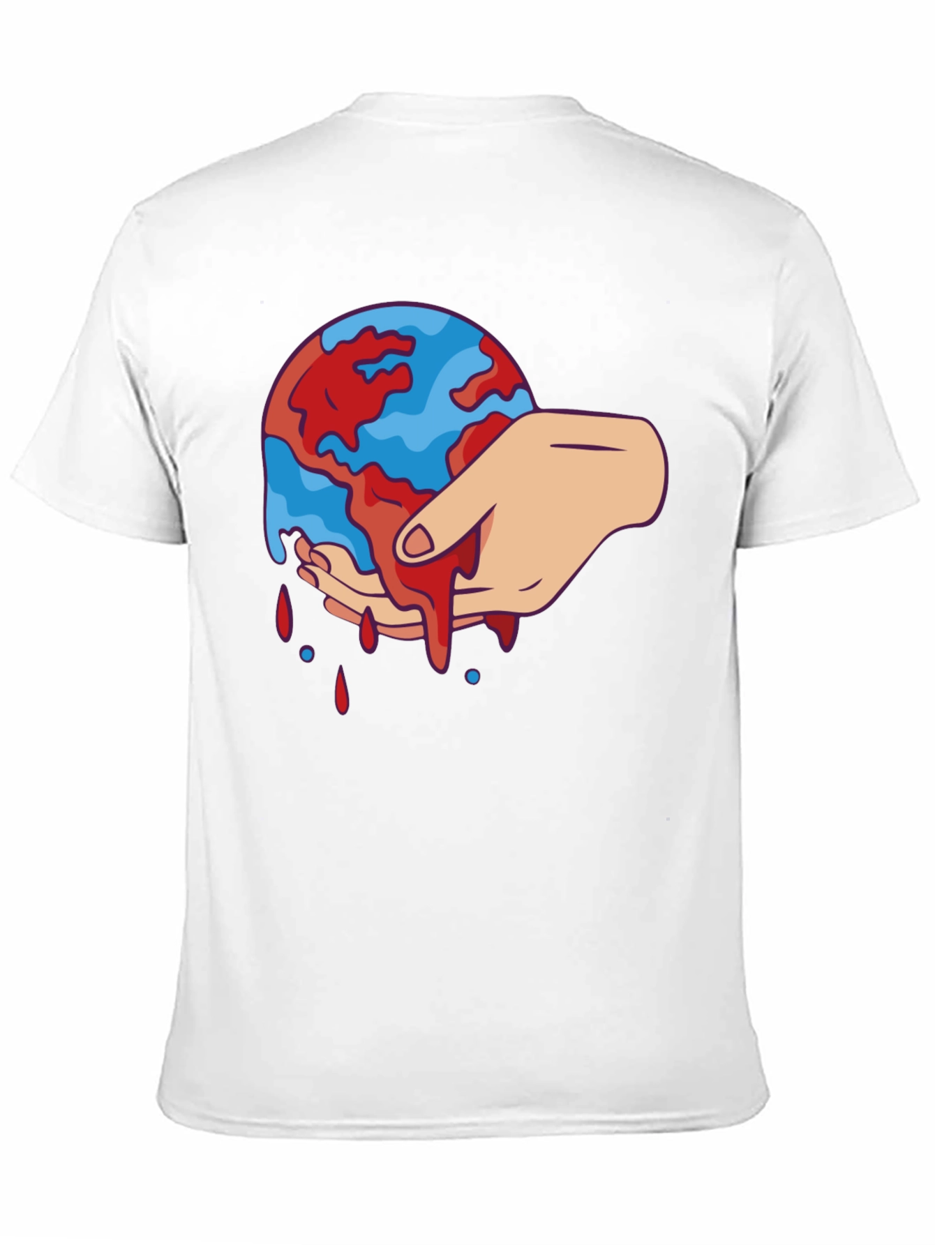 Bleeding Earth Graphic Tee - Black Cotton T-Shirt
