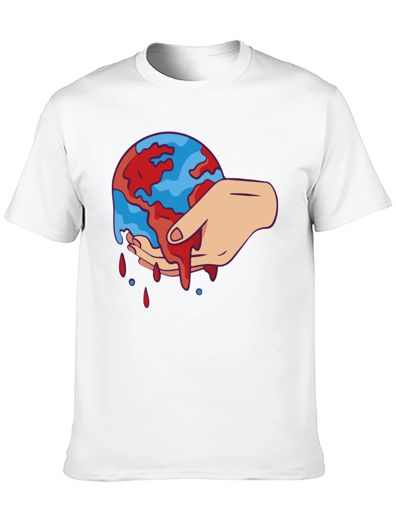 Bleeding Earth Graphic Tee - Black Cotton T-Shirt