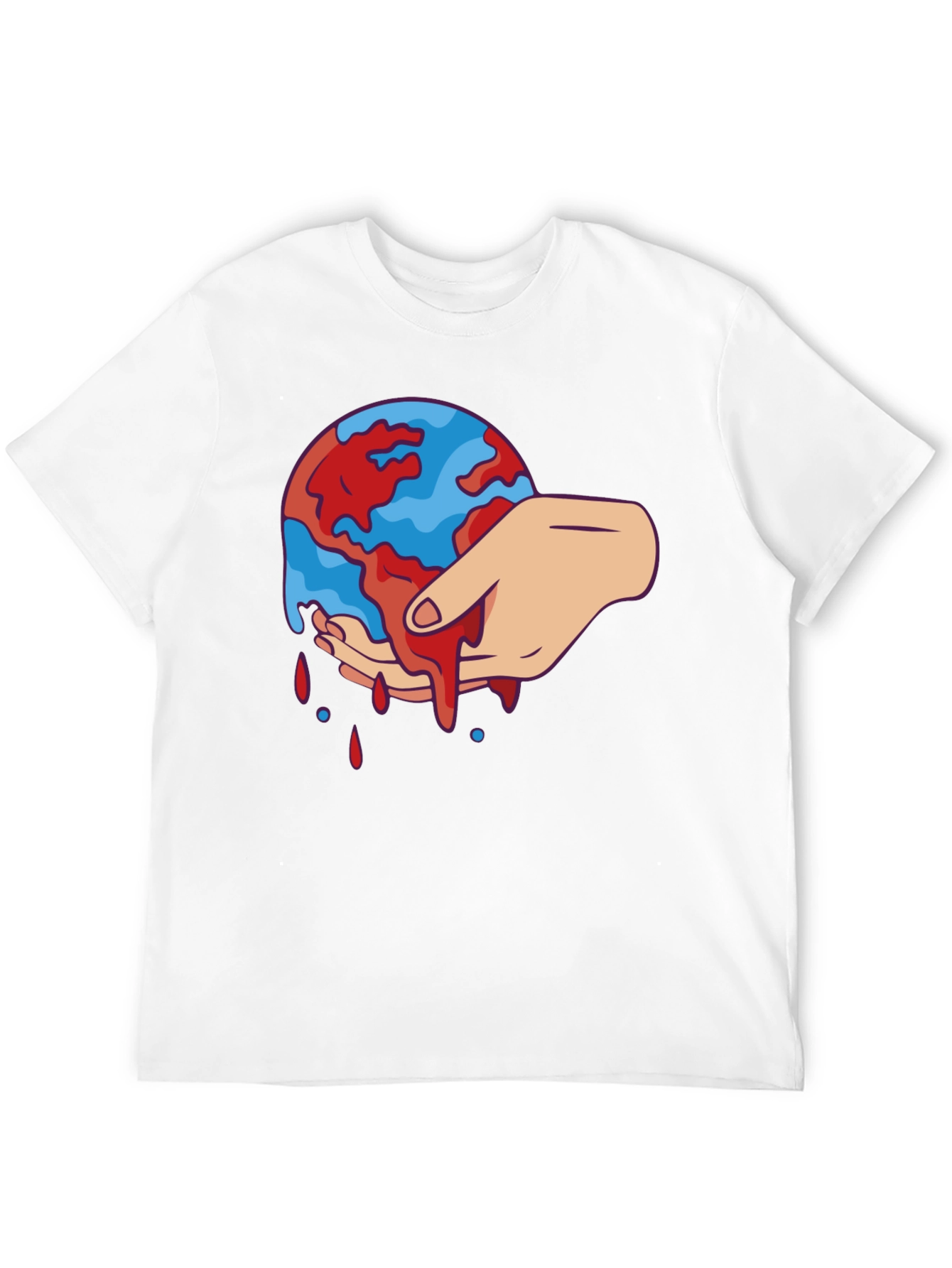 Bleeding Earth Graphic Tee - Black Cotton T-Shirt