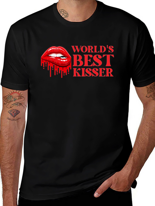 Worlds Best Kisser Graphic Tee - Funny Humor T-Shirt