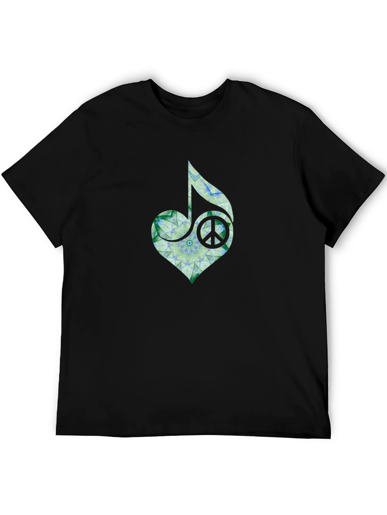 Peace Heart Music Note T-Shirt - Black