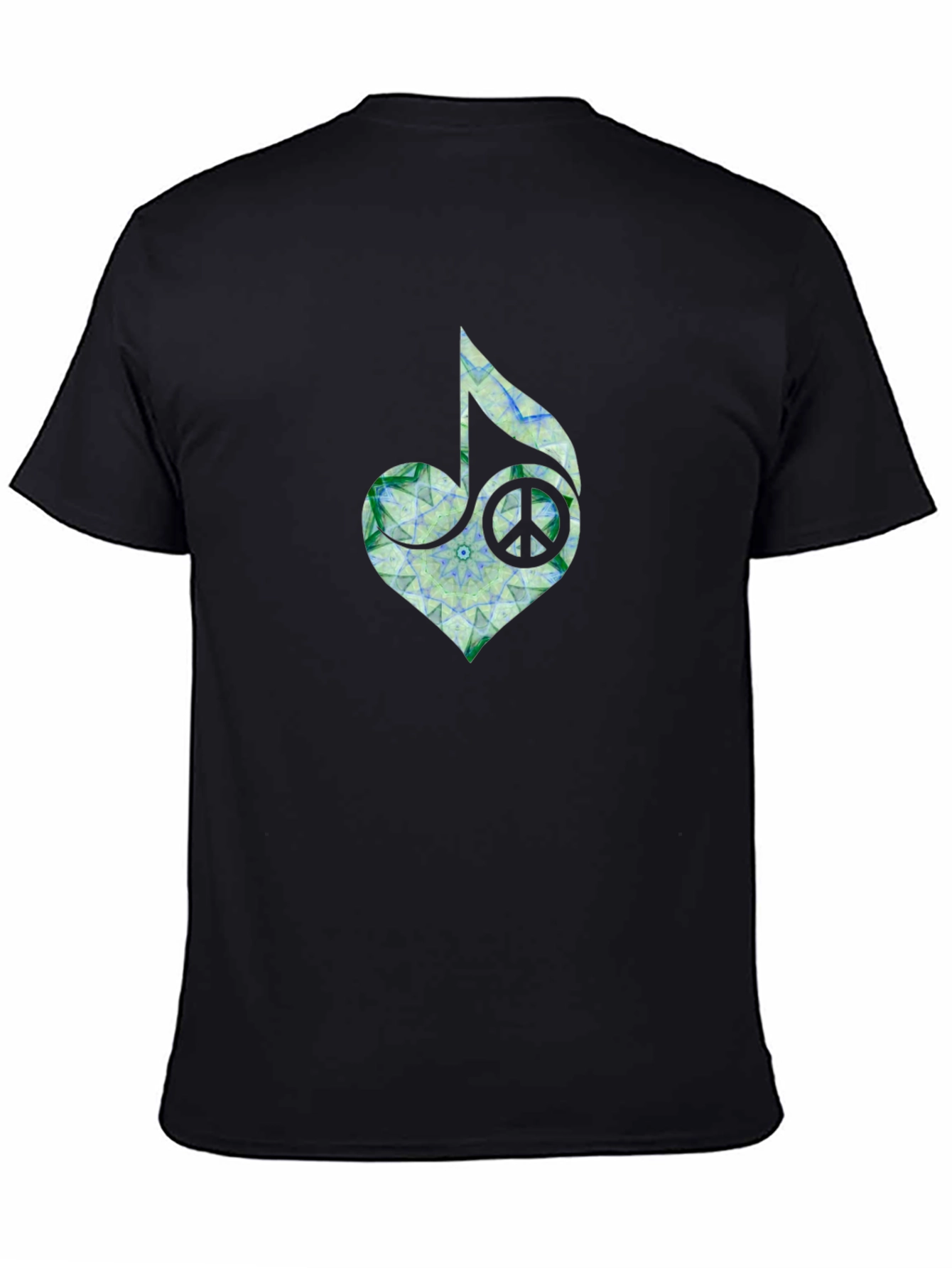 Peace Heart Music Note T-Shirt - Black