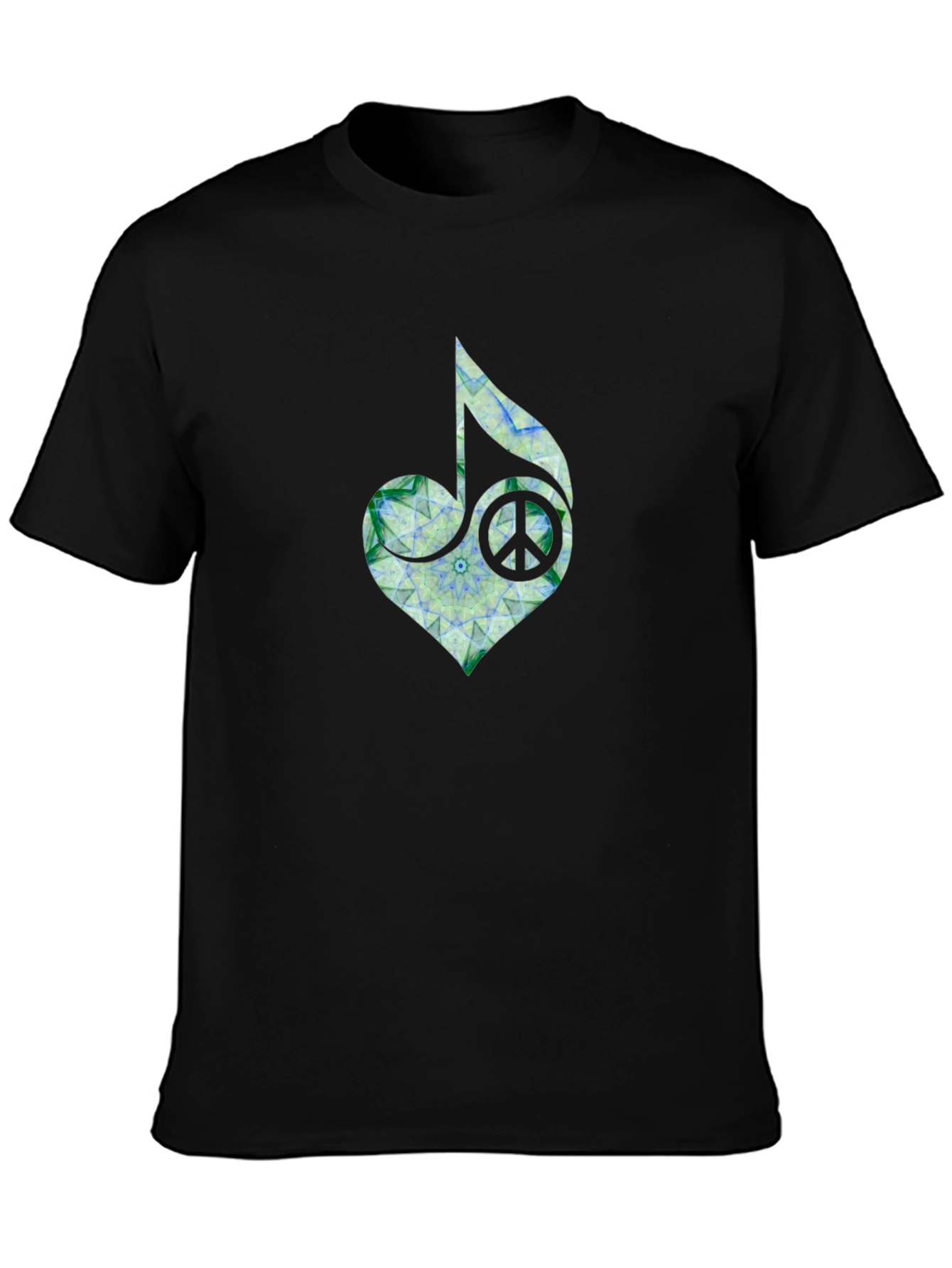 Peace Heart Music Note T-Shirt - Black