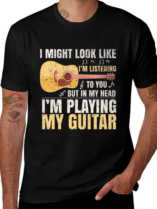 Guitar Player T-Shirt: Listening With My Head