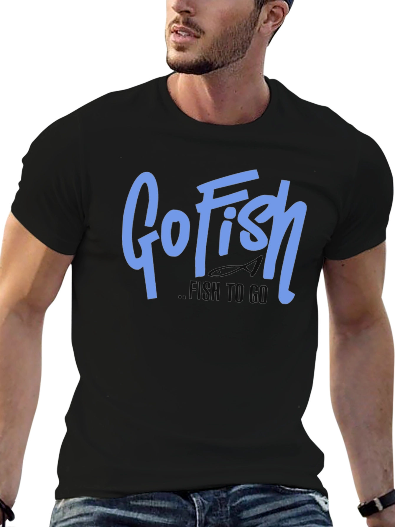 Go Fish Mens Black Graphic Tee