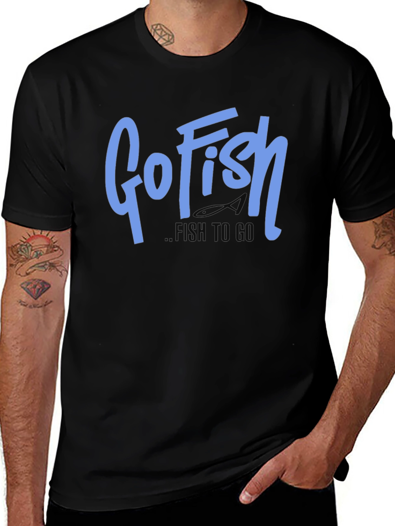Go Fish Mens Black Graphic Tee