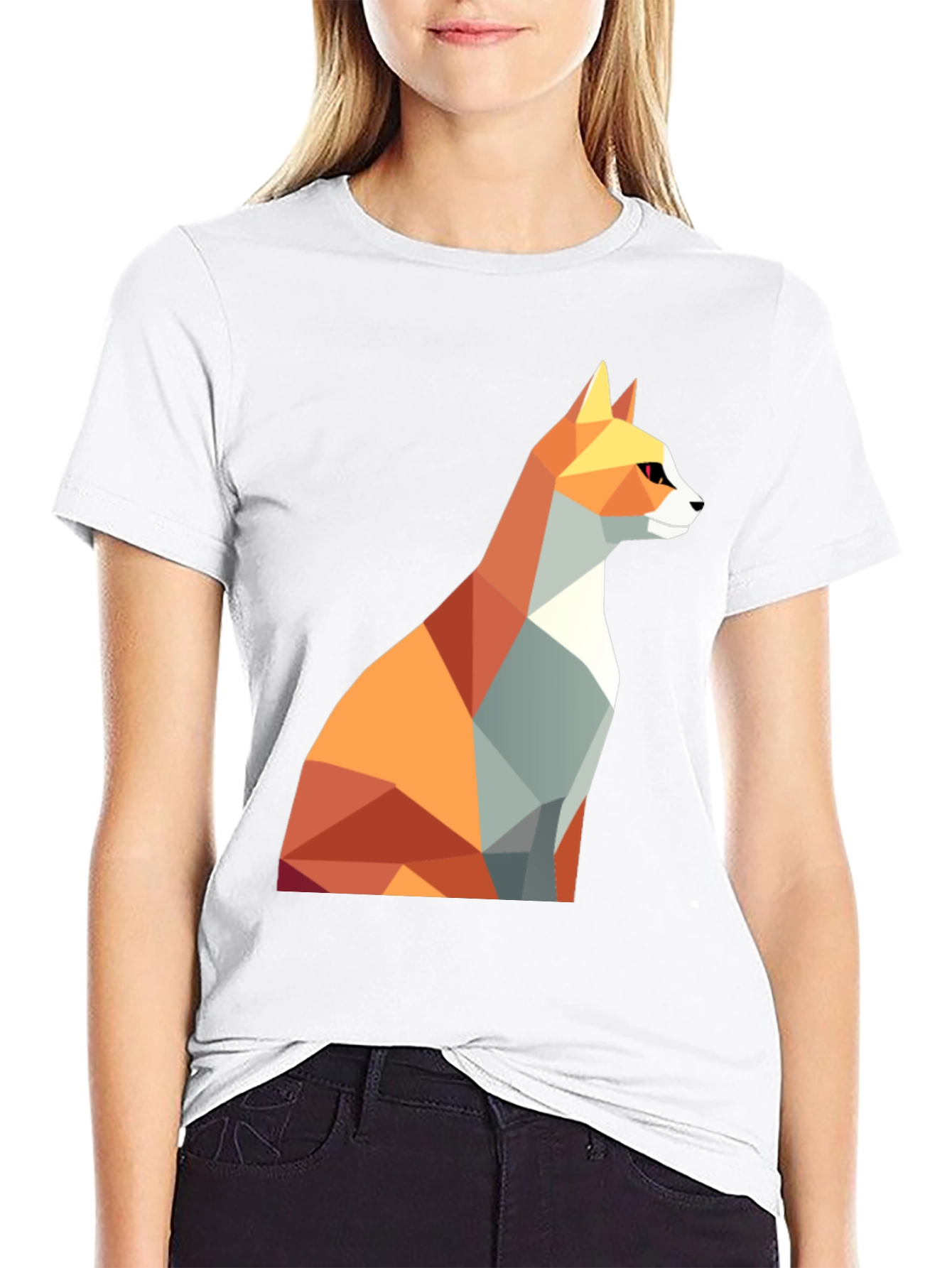 Geometric Fox Graphic Tee - Modern Design