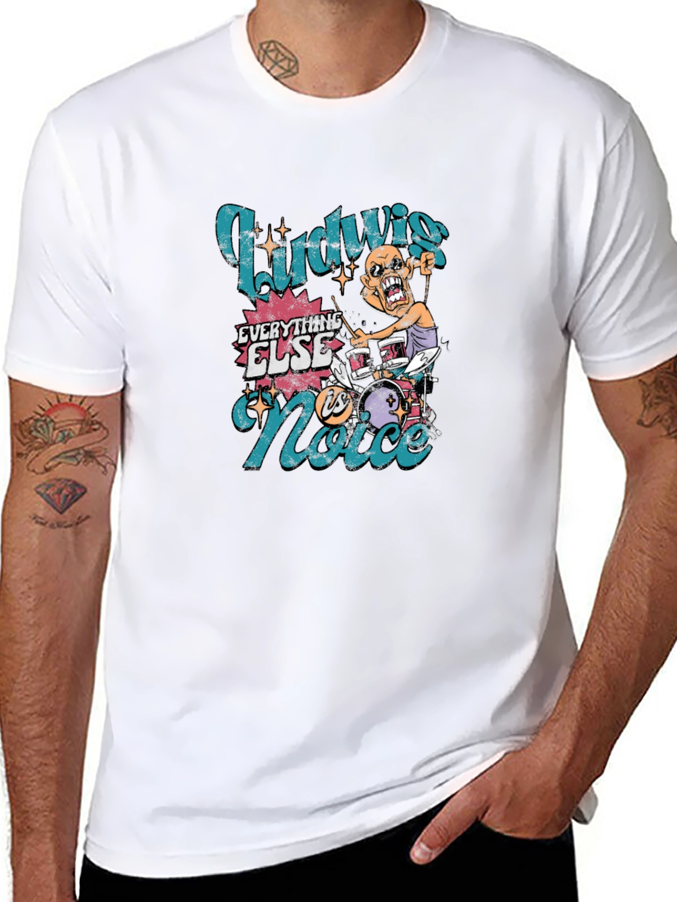 Ludwig Drummer Graphic Tee - Rock and Roll Style