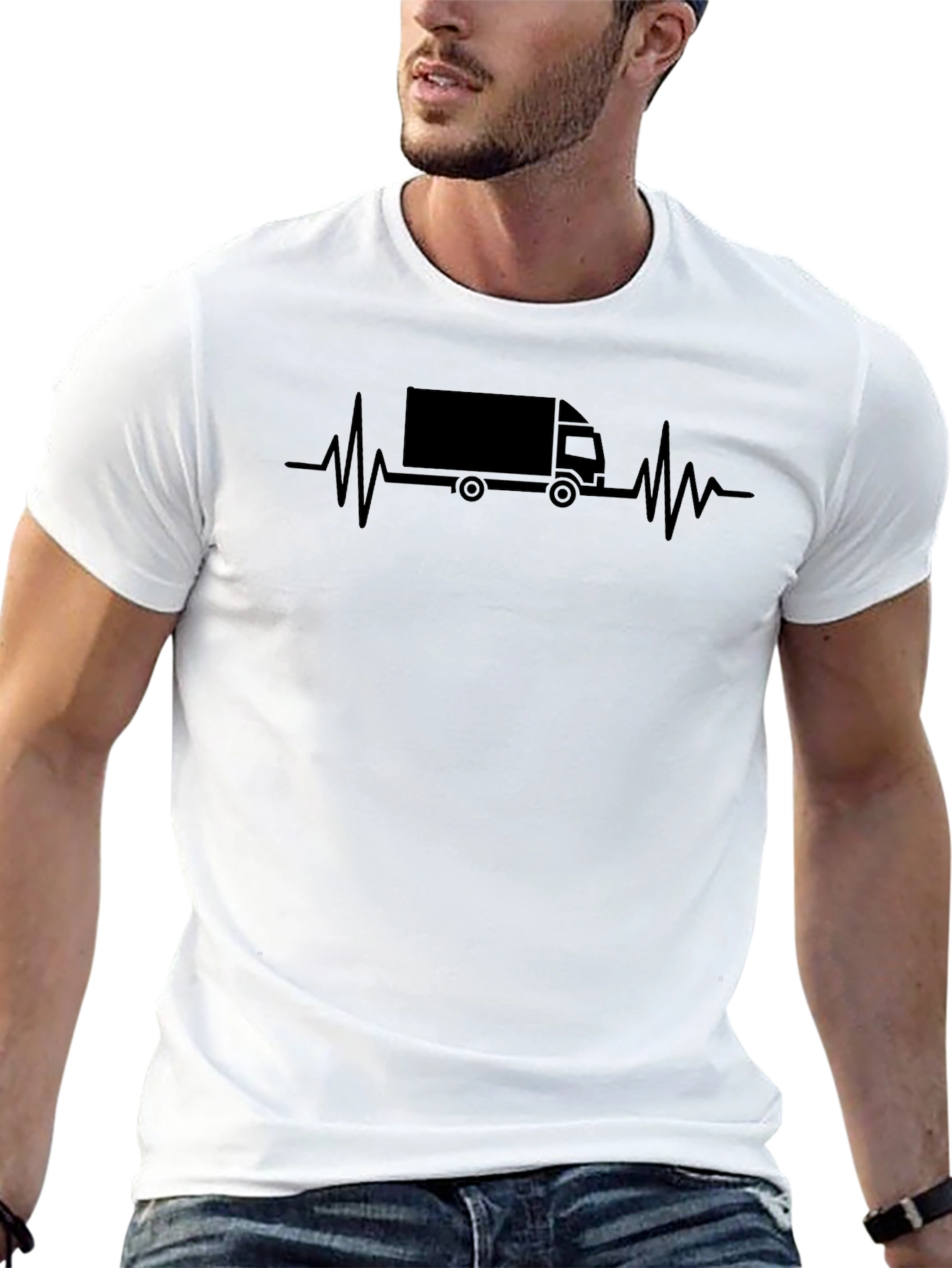 Trucking Heartbeat T-Shirt - Black