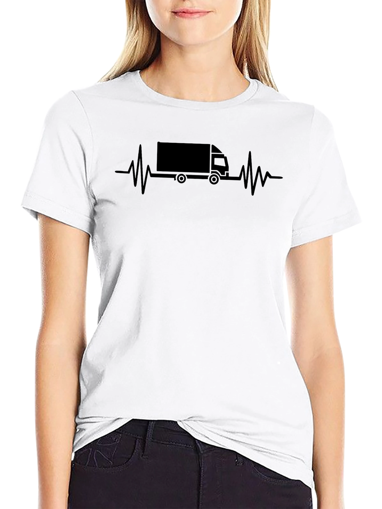 Trucking Heartbeat T-Shirt - Black
