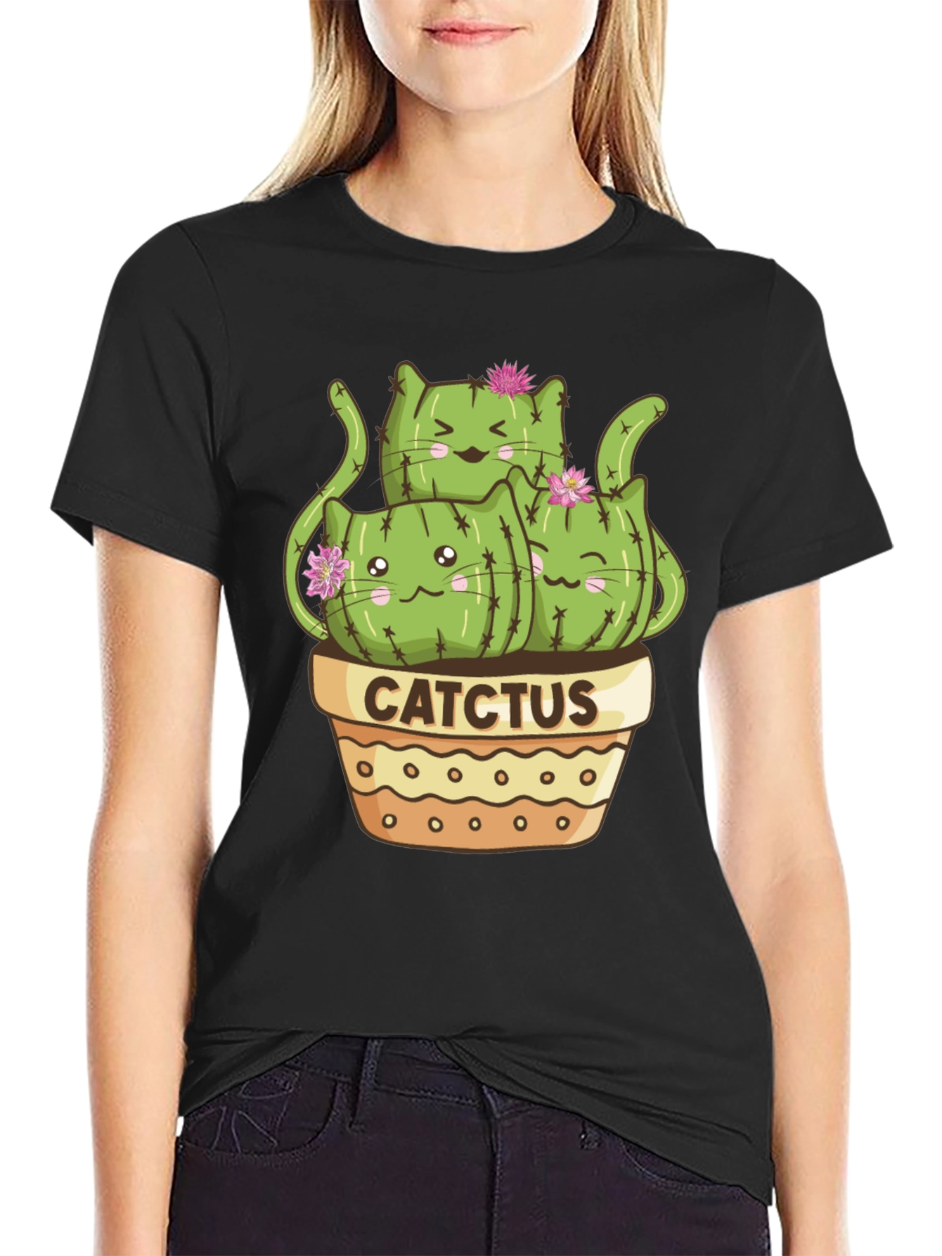 Cute Cactcus Cat T-Shirt