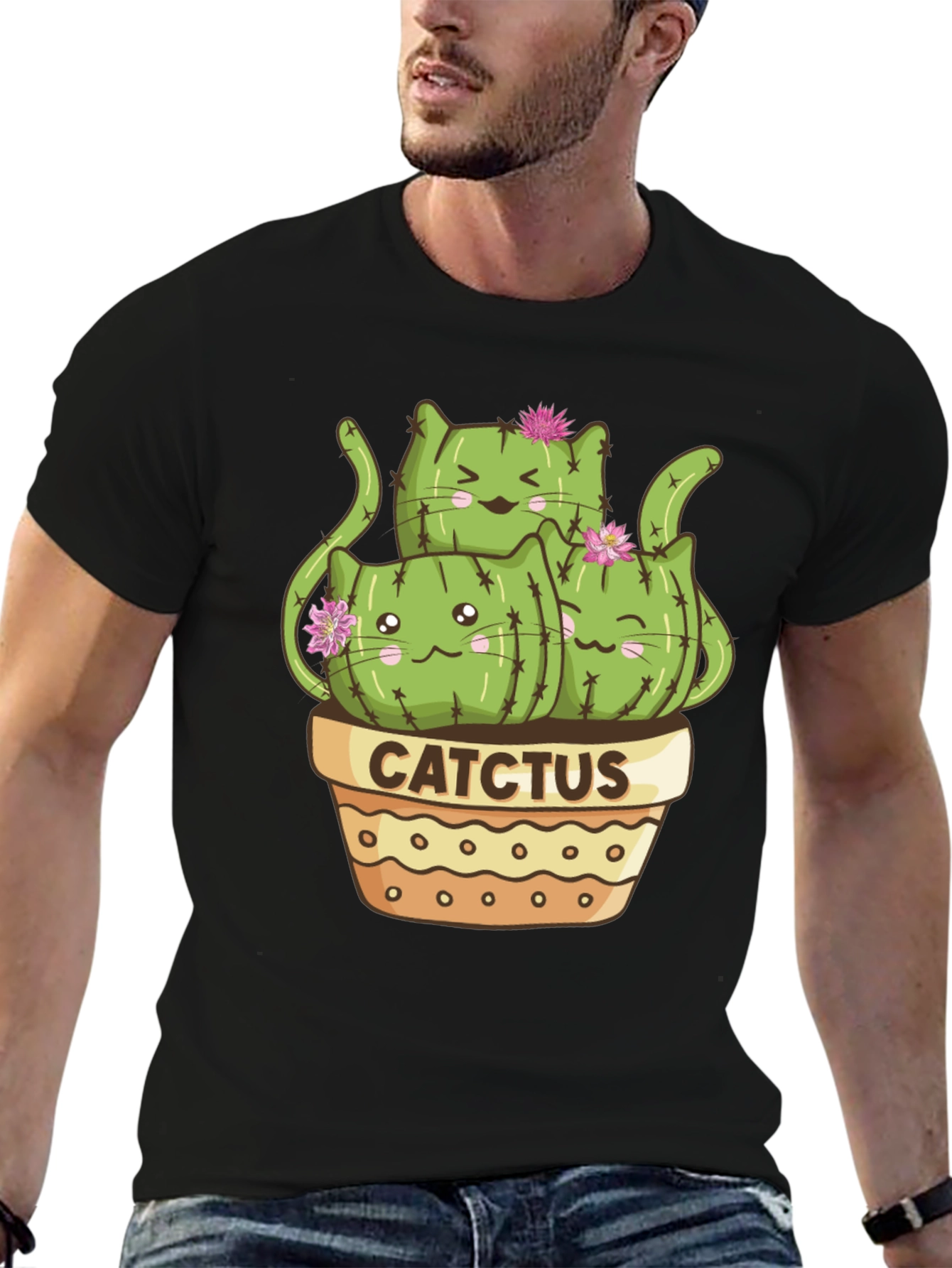 Cute Cactcus Cat T-Shirt