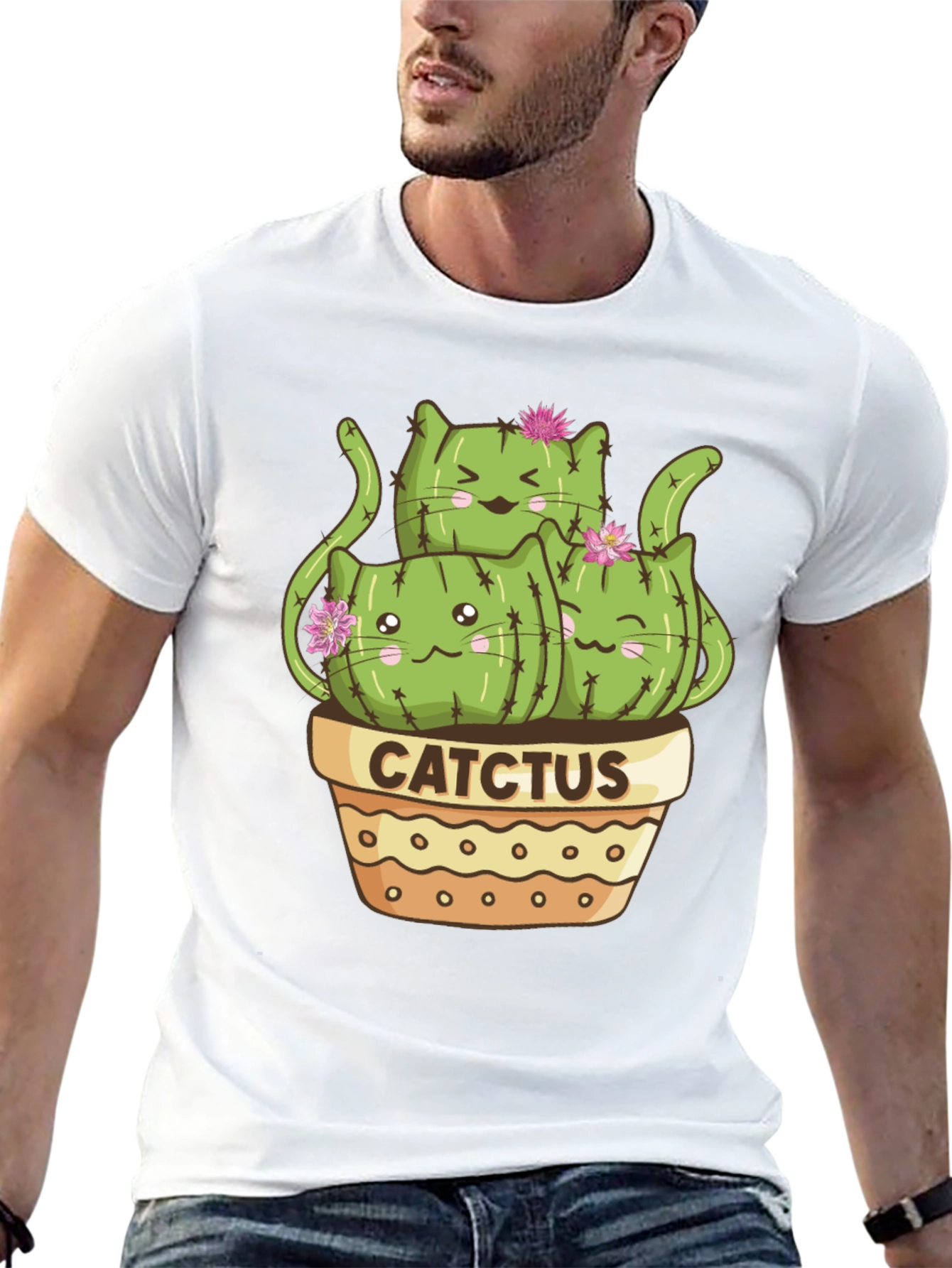 Cute Cactcus Cat T-Shirt