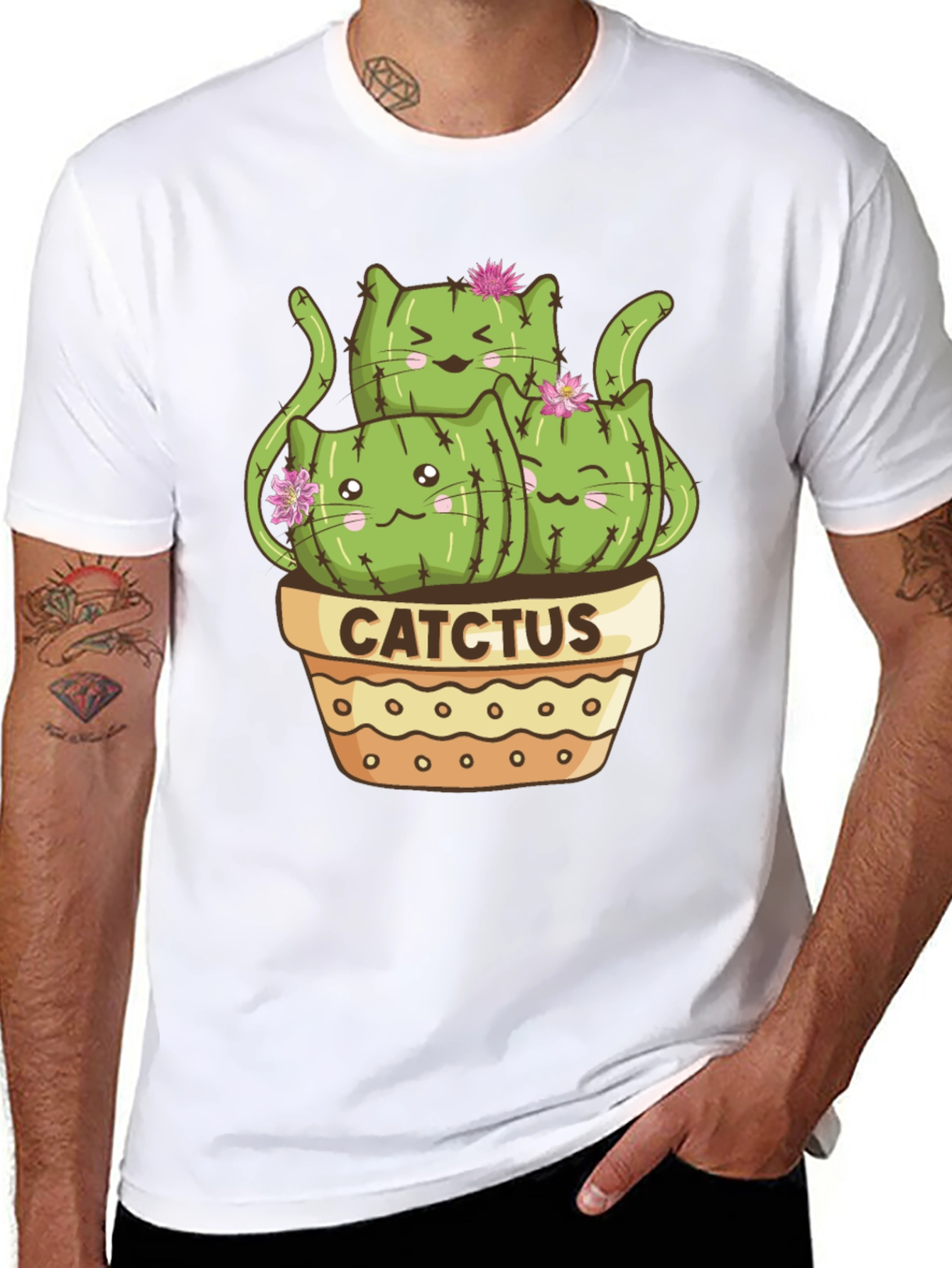Cute Cactcus Cat T-Shirt