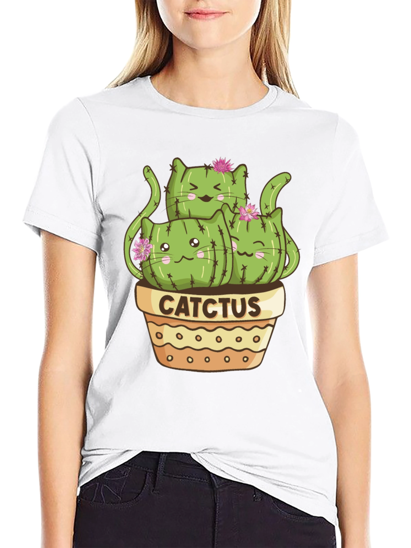 Cute Cactcus Cat T-Shirt